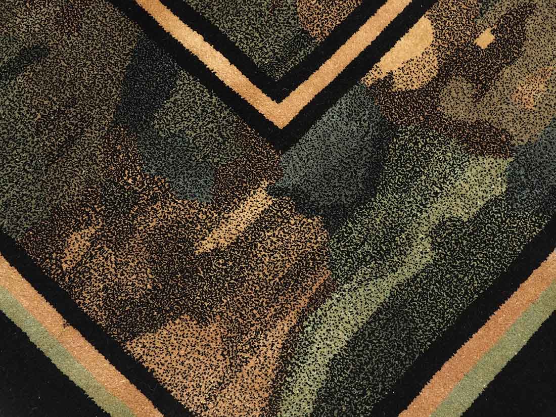 Authentic oriental rug with an abstract pattern