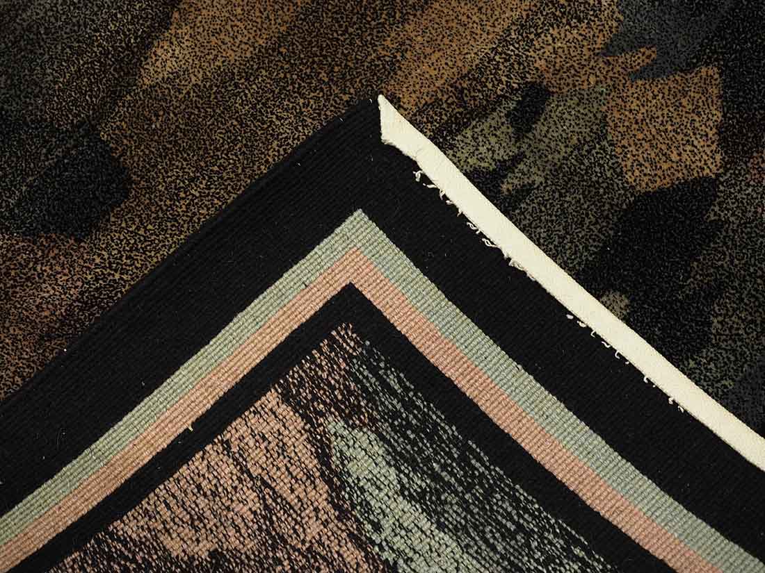 Authentic oriental rug with an abstract pattern