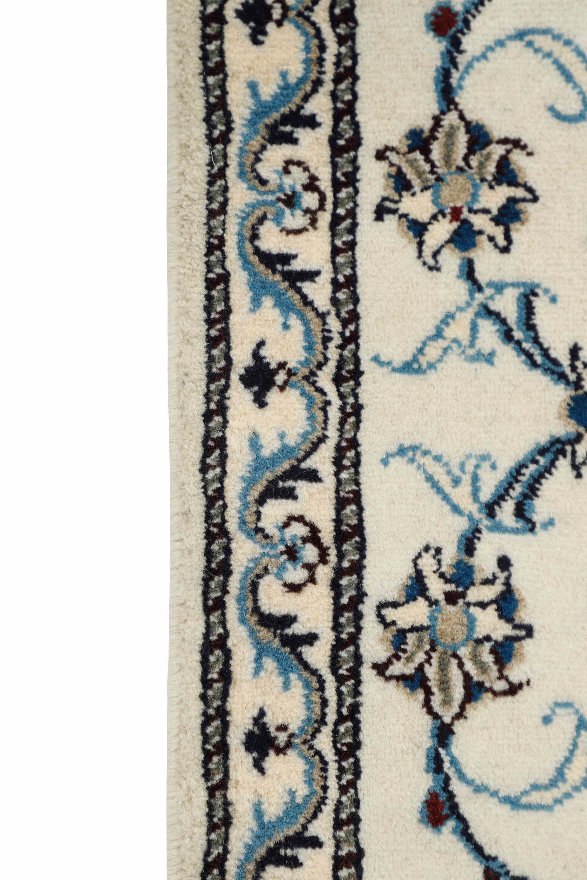 Traditional cream and blue Nain runner