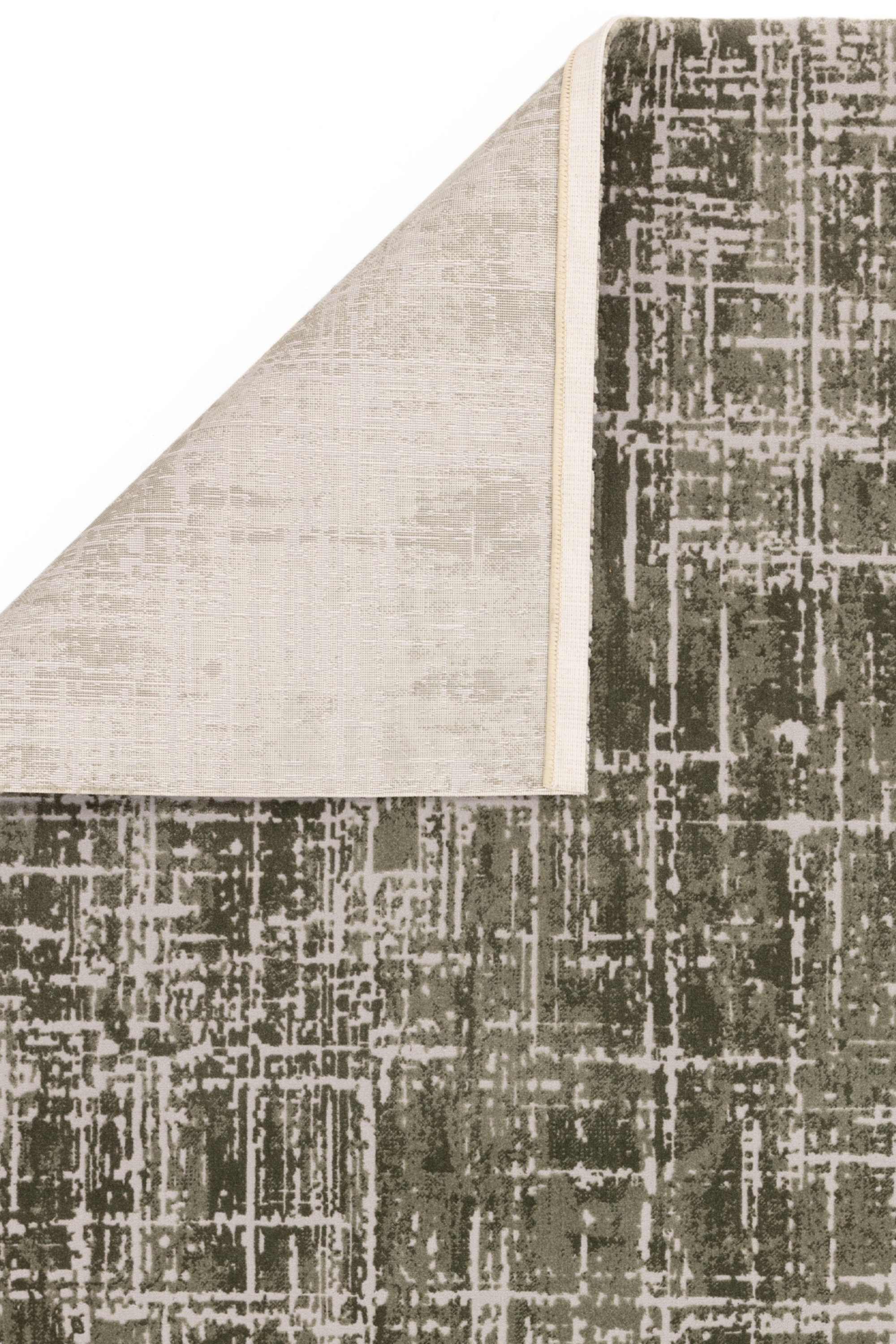 Modern flatweave rug with abstract green design