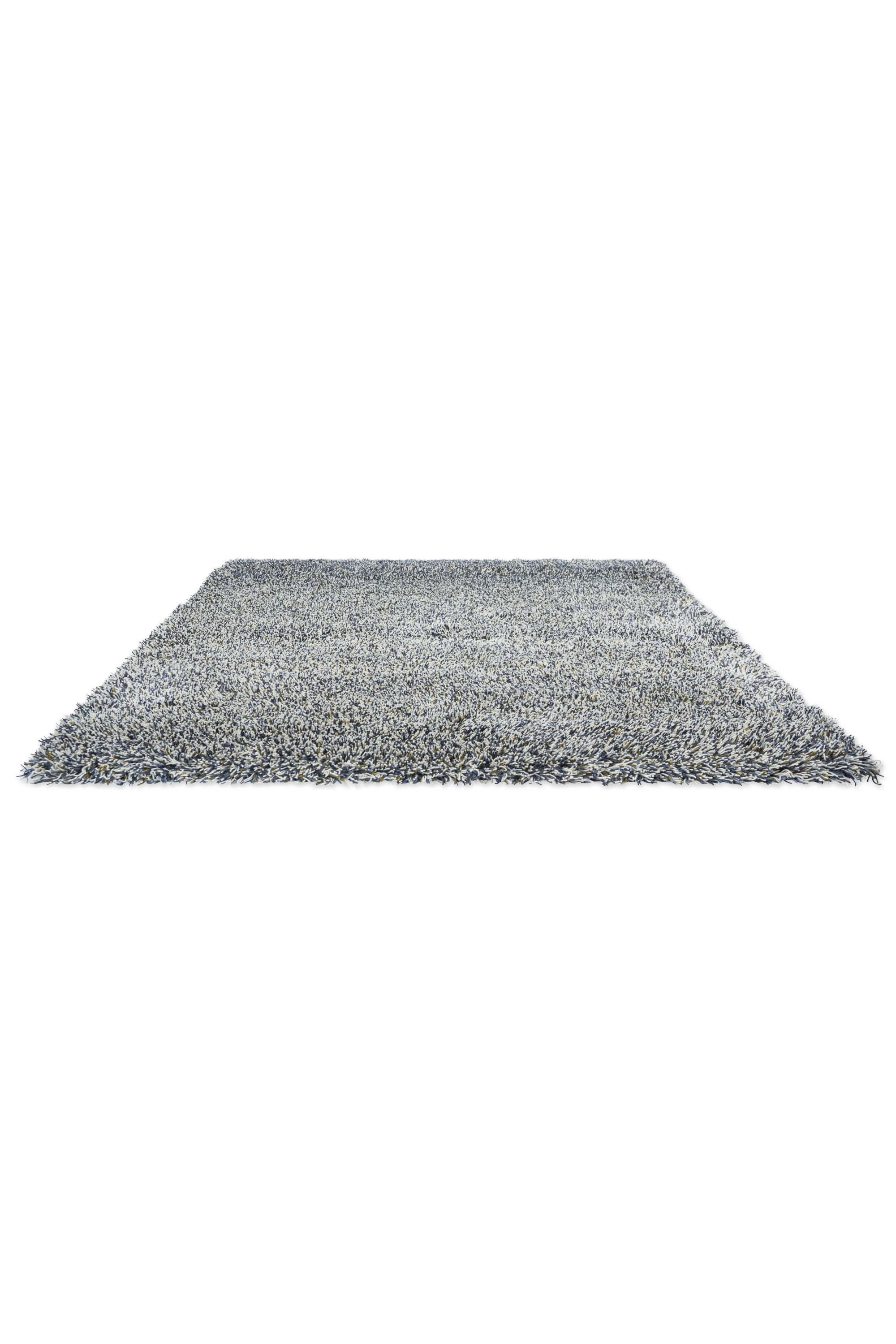 Plain shaggy rug with blue pile
