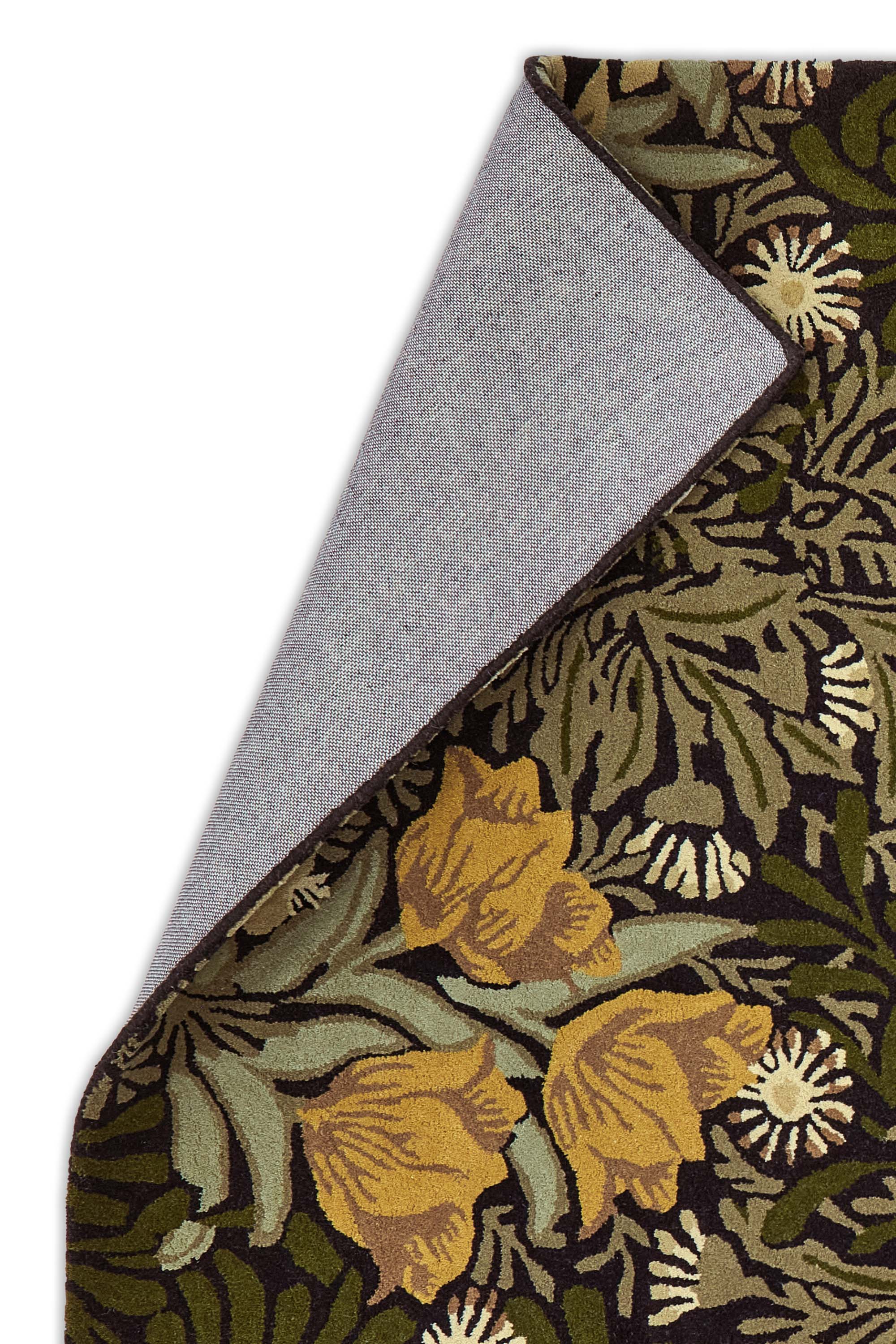 Green floral abstract rug