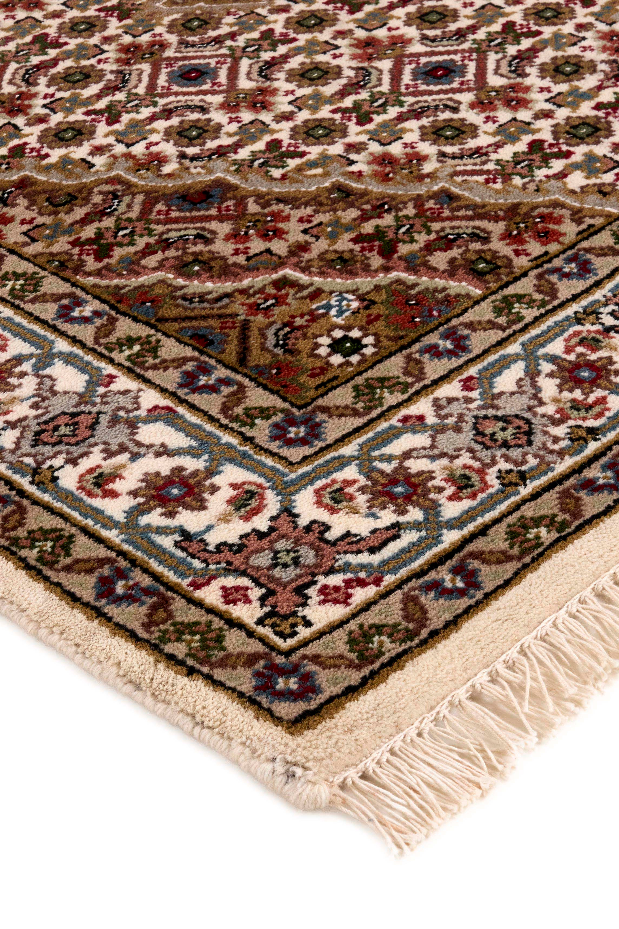 Traditional bordered Tabriz Indi runner