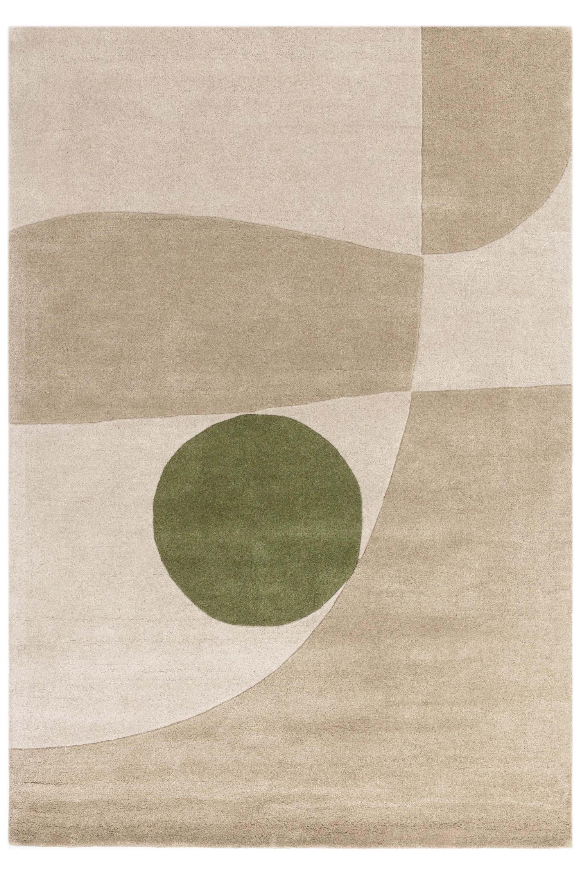 Geometric wool rug featuring a multicolour pattern