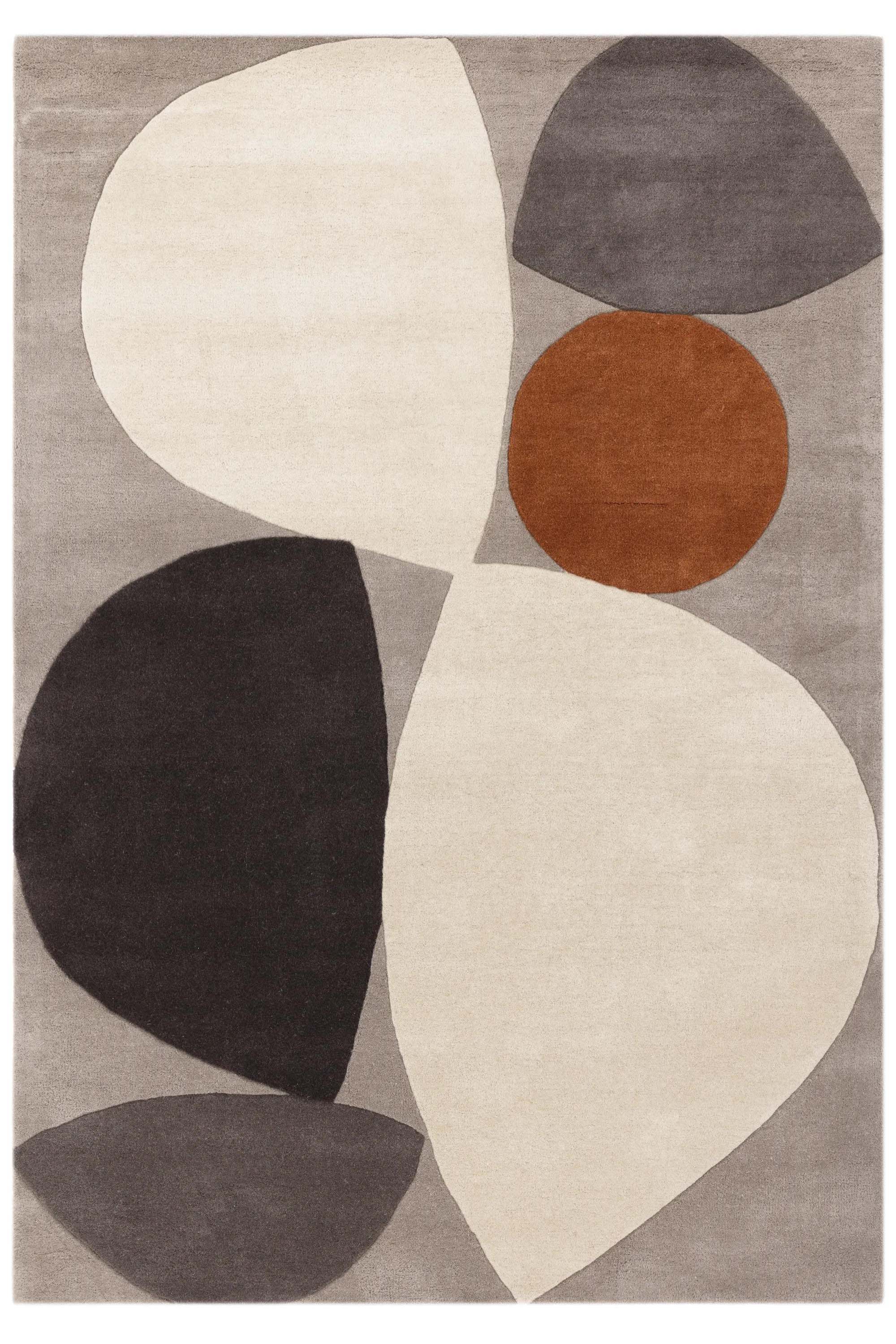 Abstract wool rug featuring a multicolour pattern