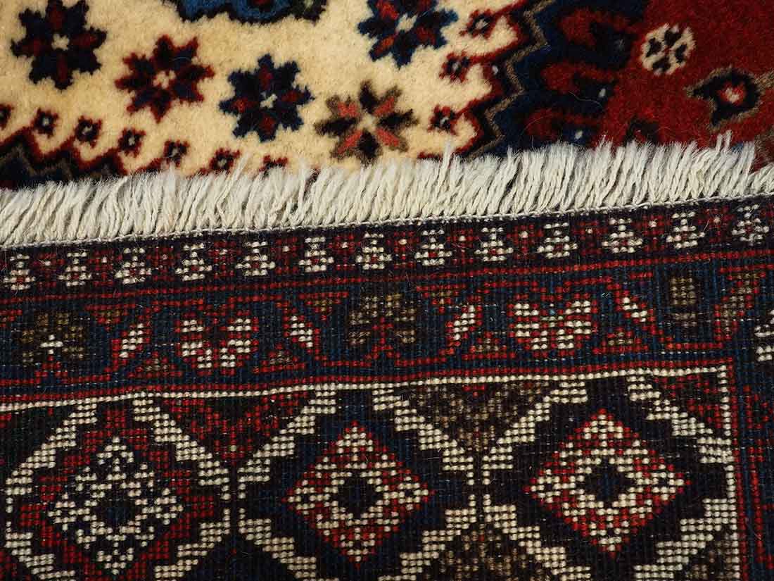 authentic multicolour persian rug with a traditional tile pattern