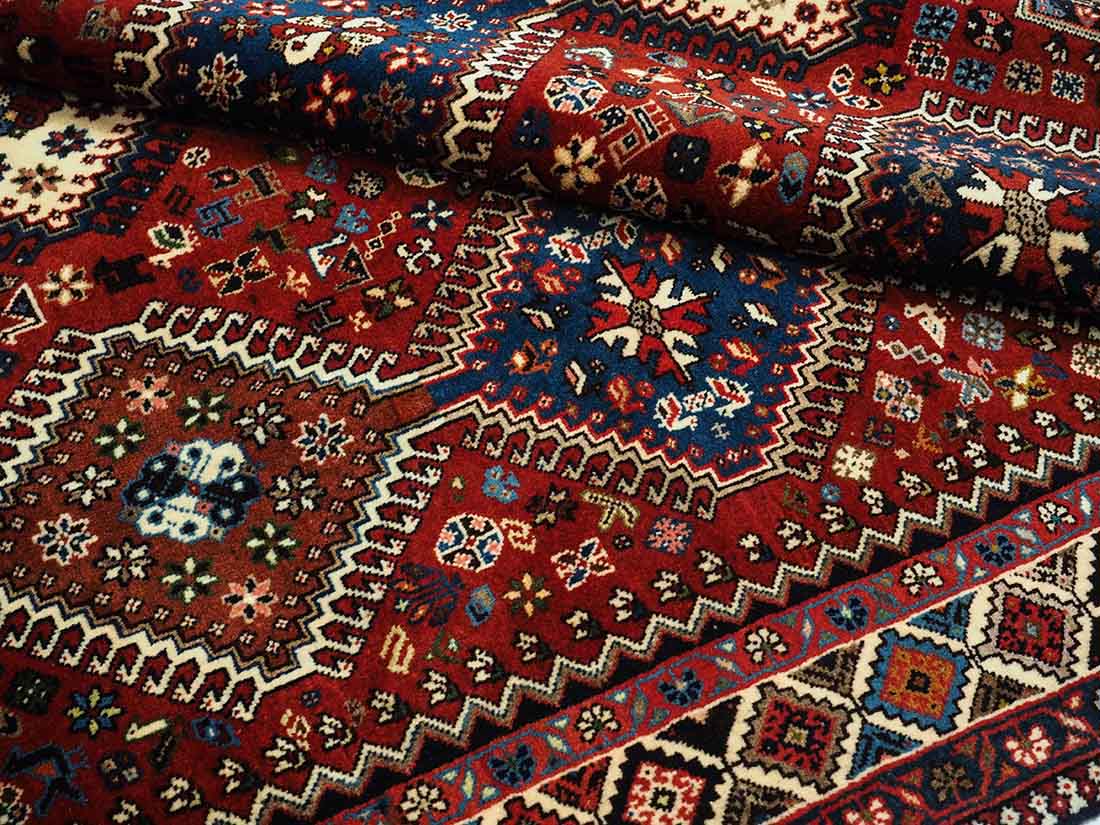 authentic multicolour persian rug with a traditional tile pattern