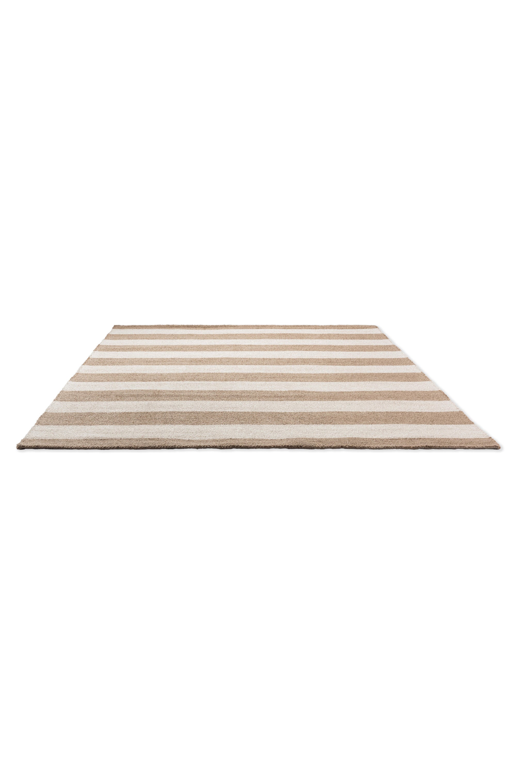 White and tan stripe indoor/outdoor polypropylene rug