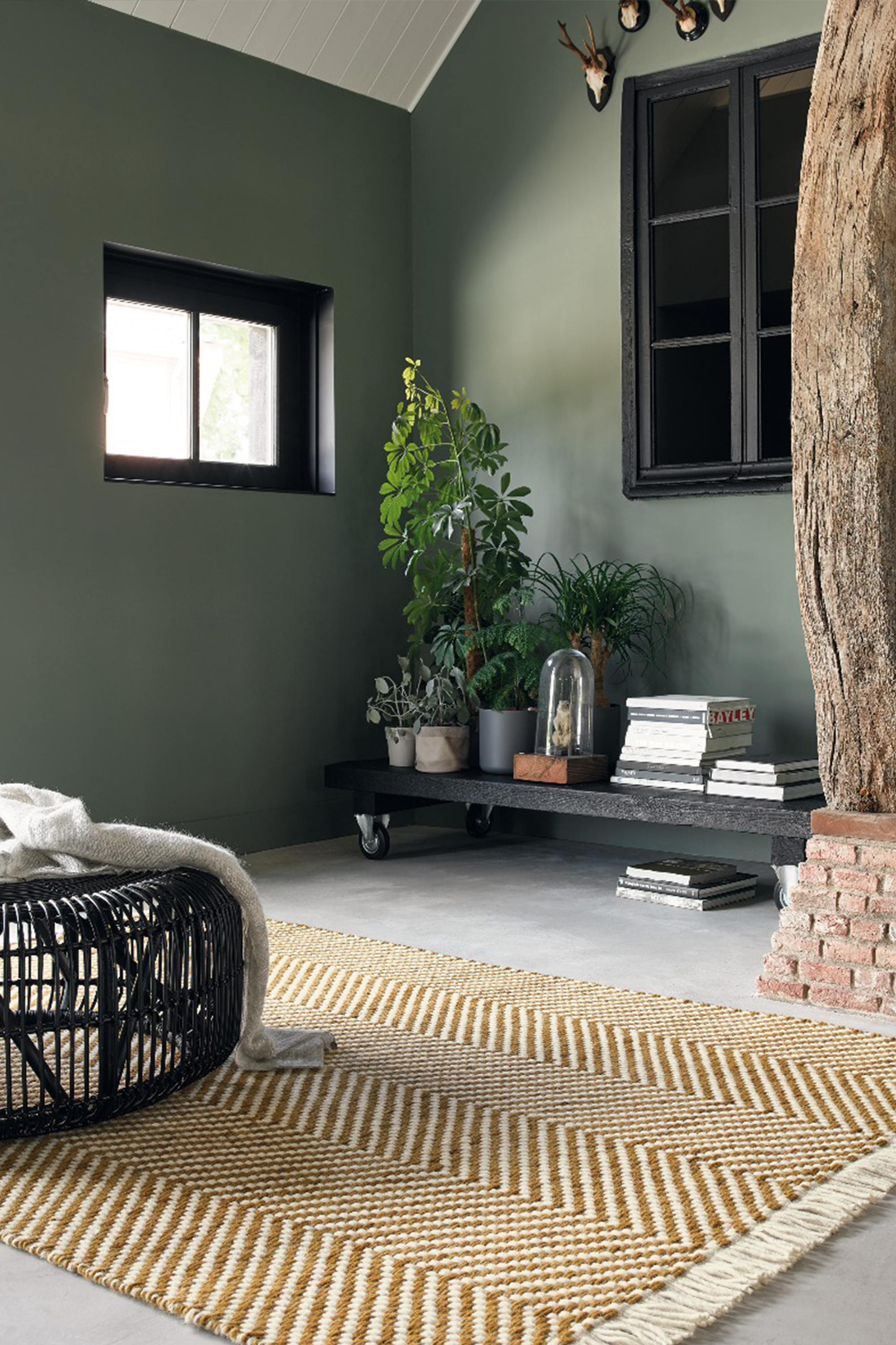 striped yellow and white brink and campman rug