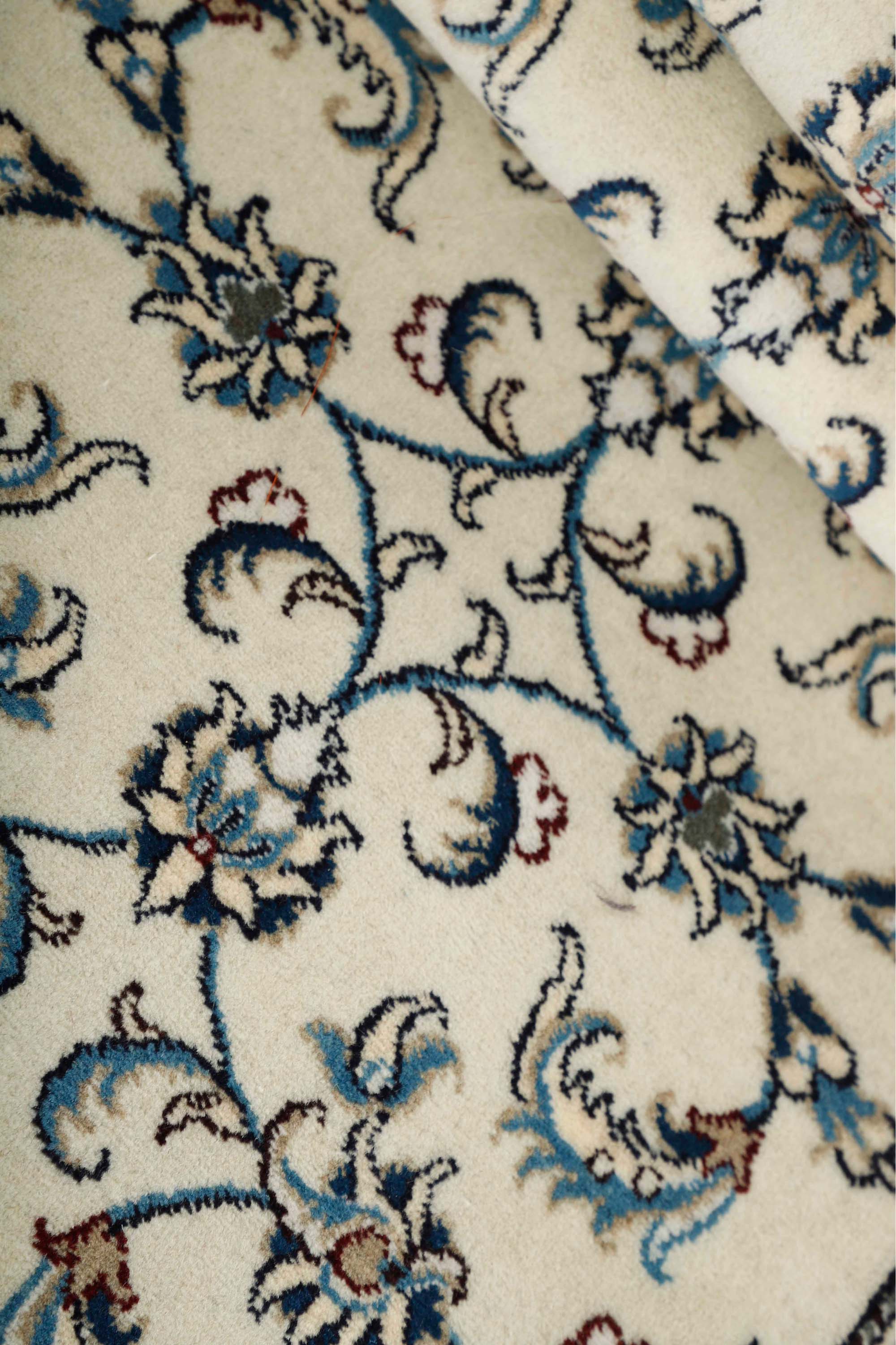 Traditional cream and blue Nain runner