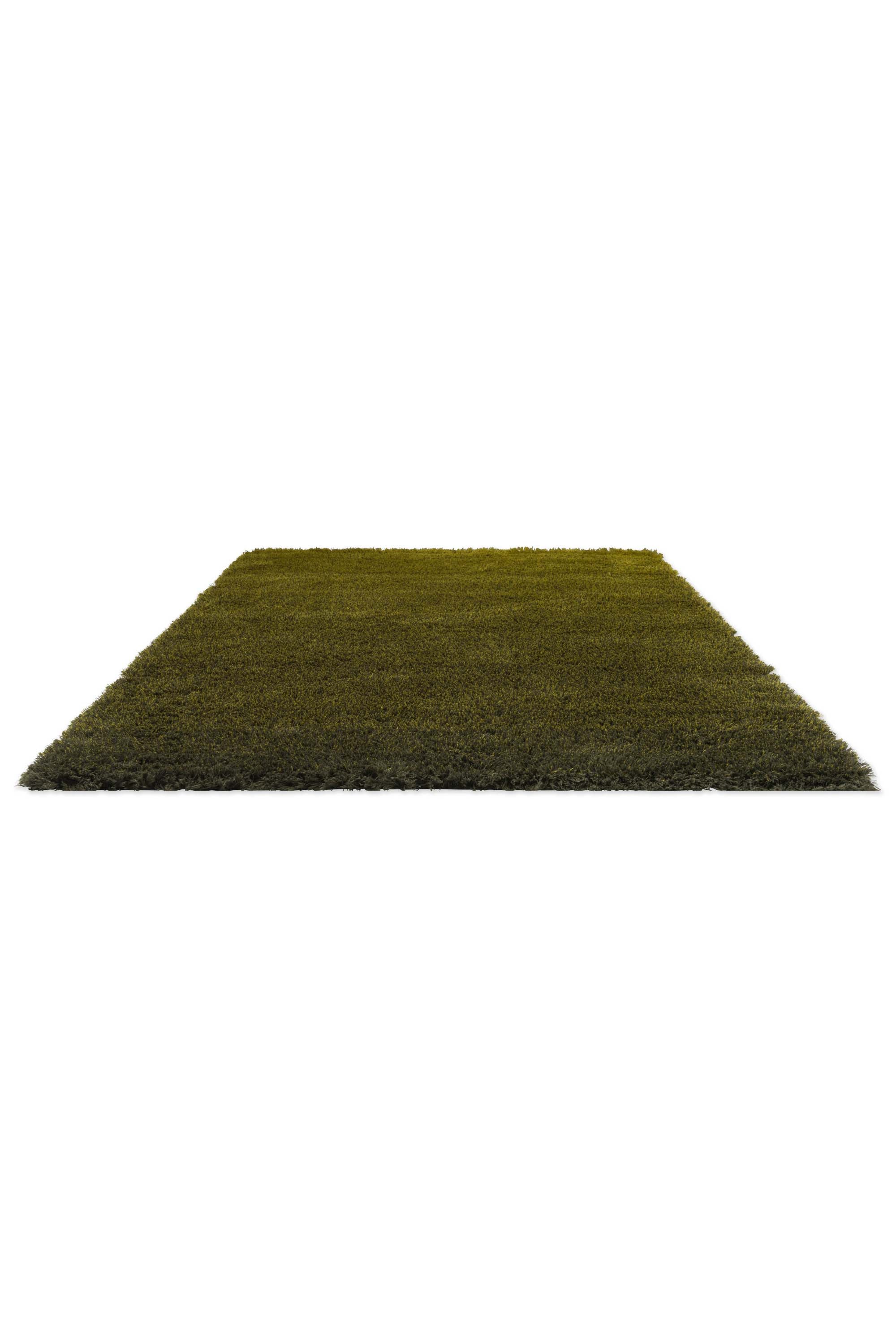 Plain green rug with shaggy pile