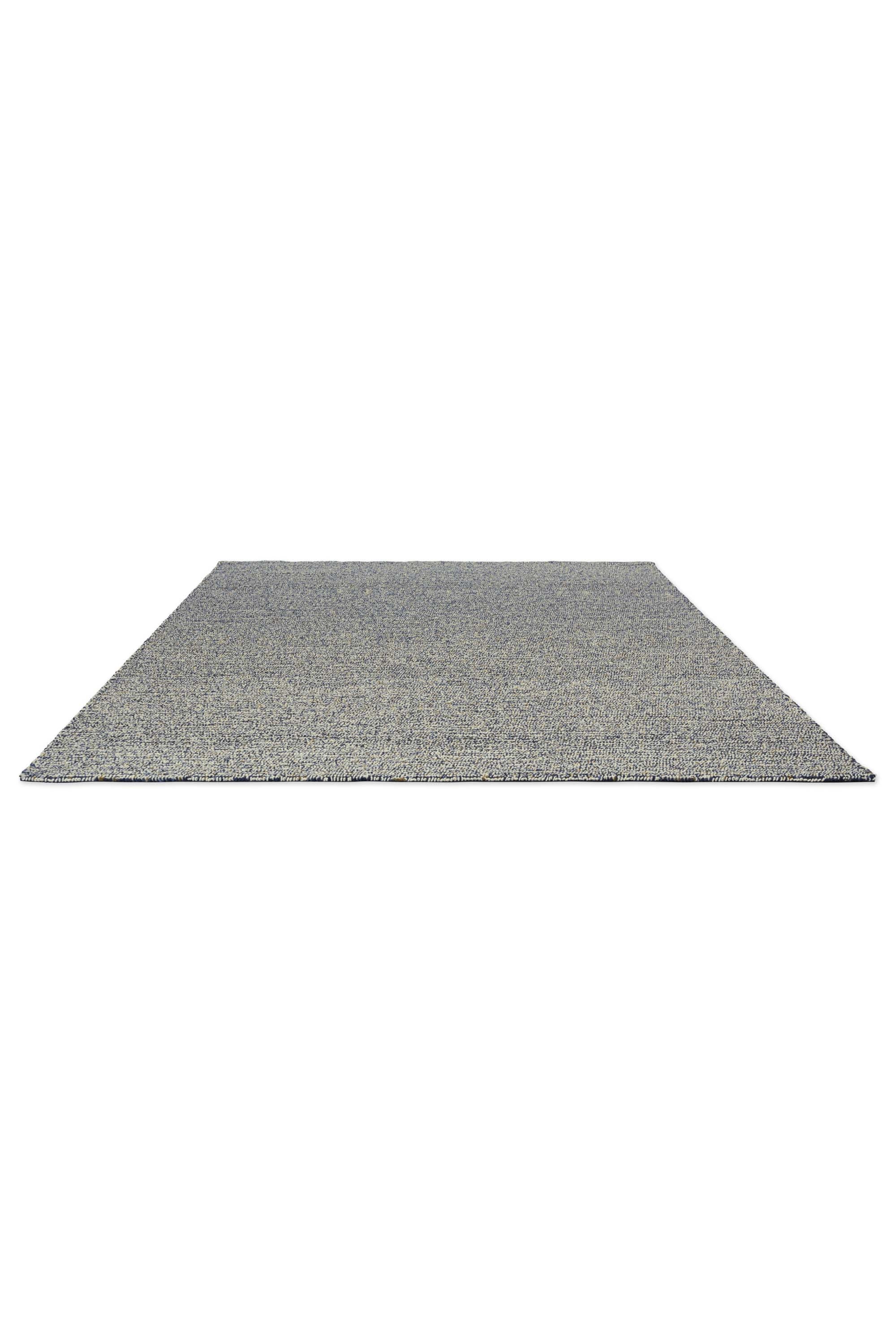 Plain flatweave rug with blue pile