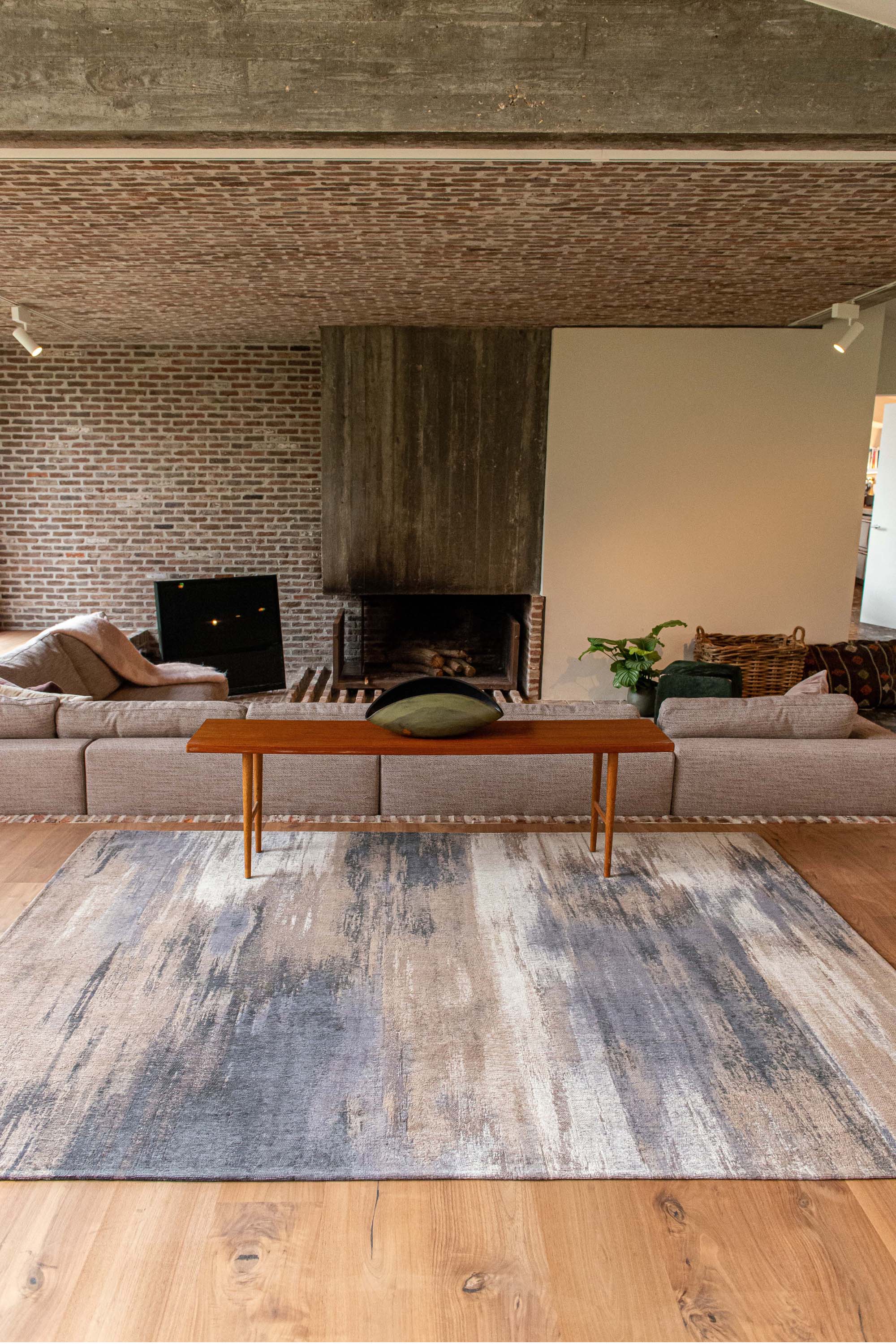 beige and grey abstract rug