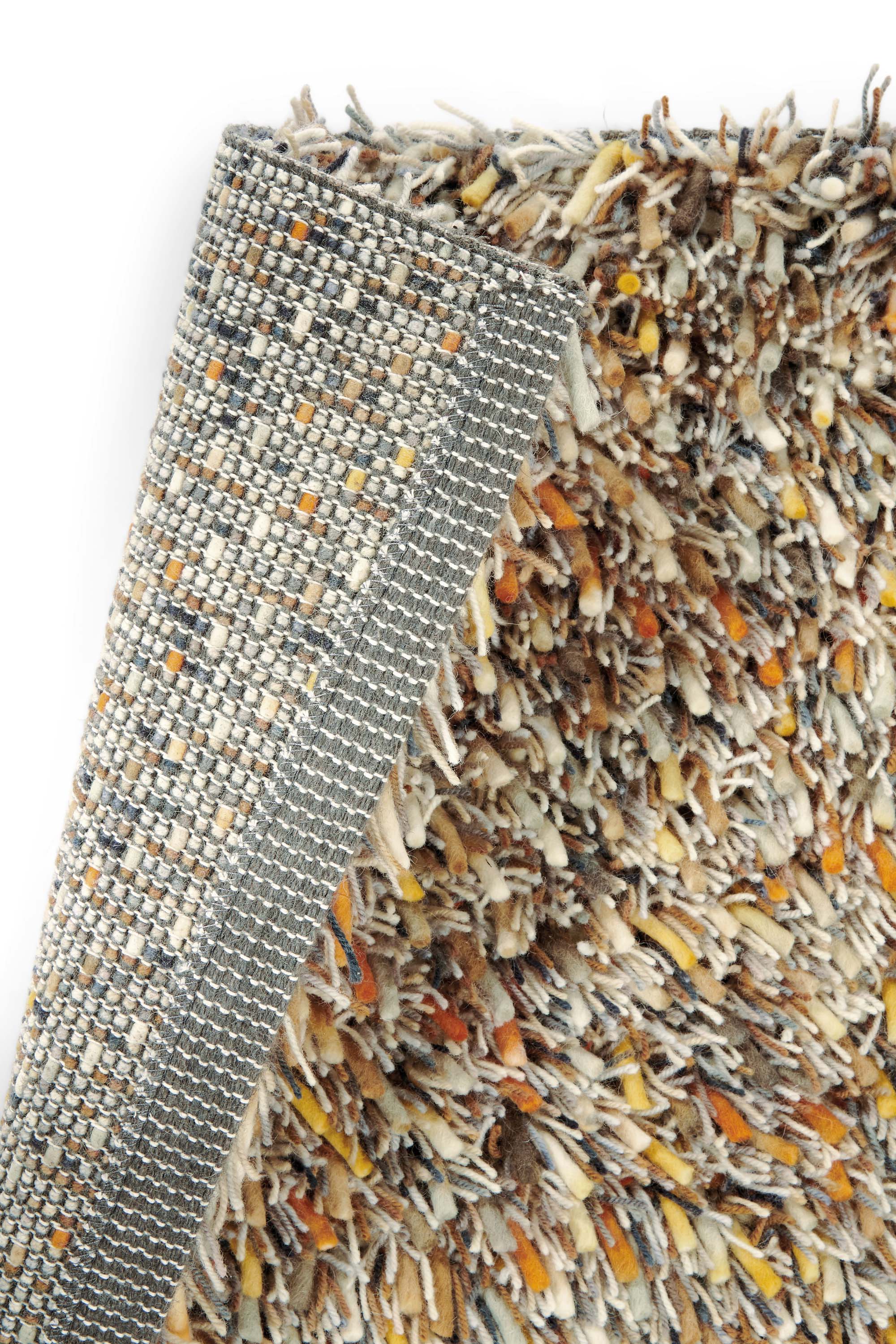 brink and campman brown and beige shagpile wool rug