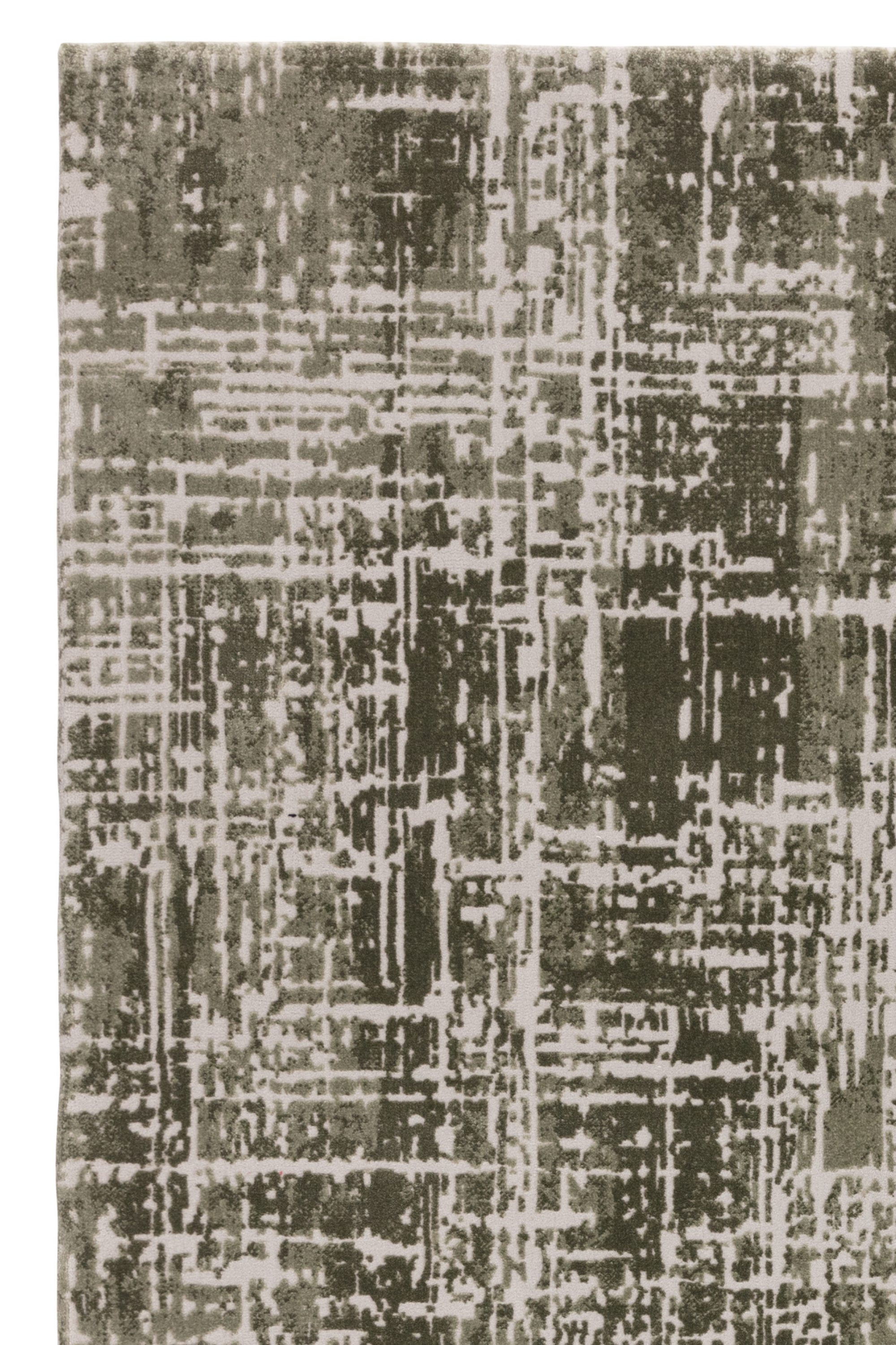 Modern flatweave rug with abstract green design