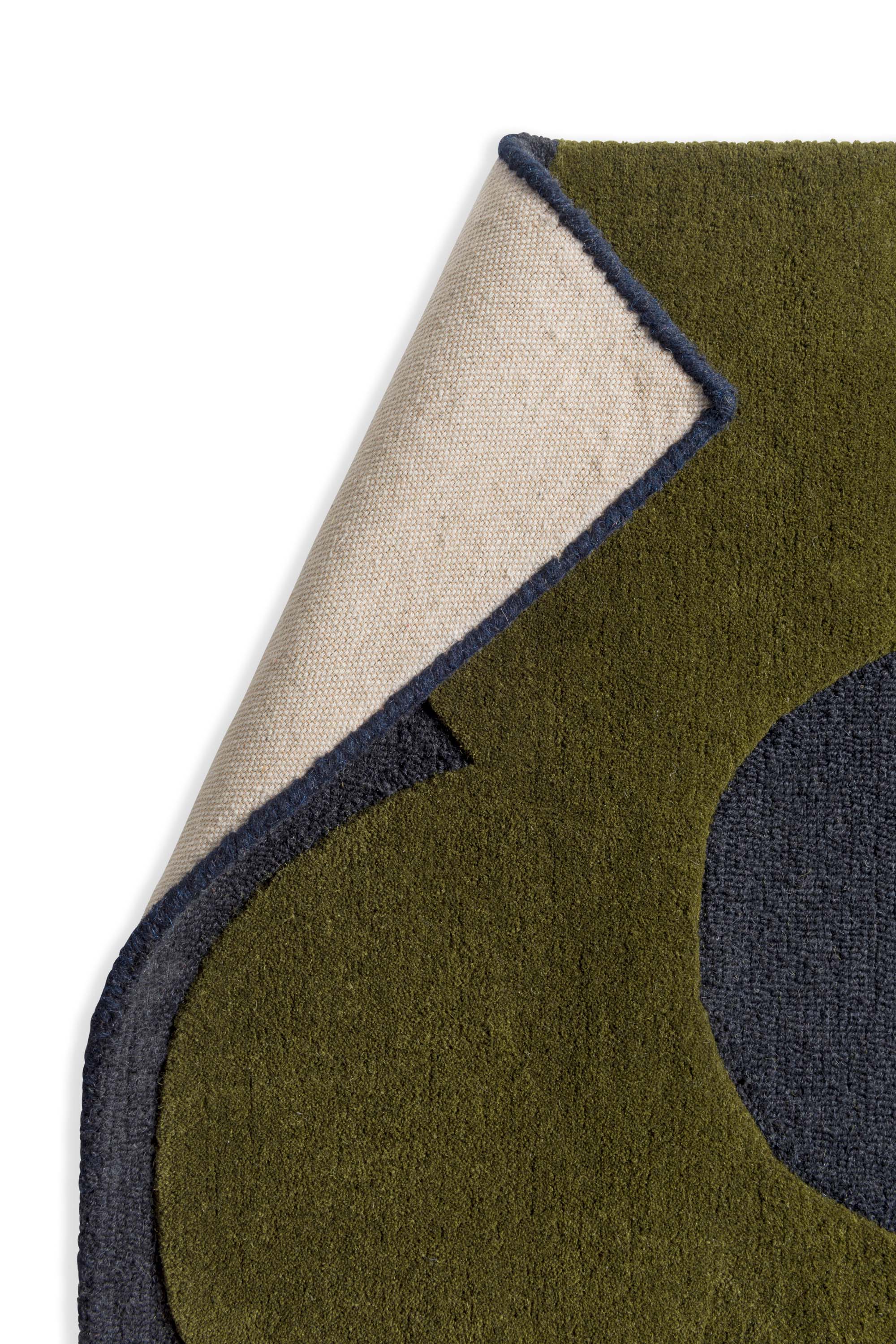 Modern green floral rug