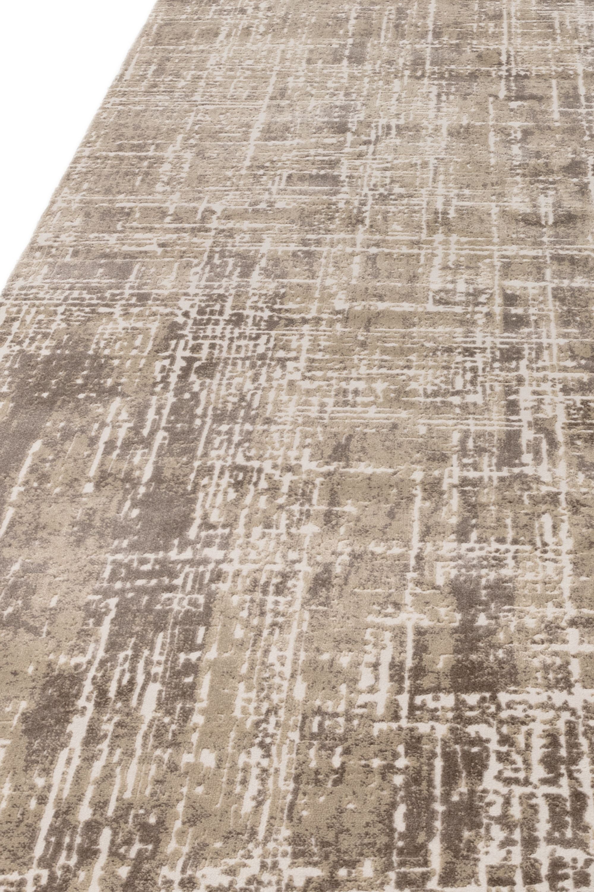 Modern flatweave rug with abstract beige design
