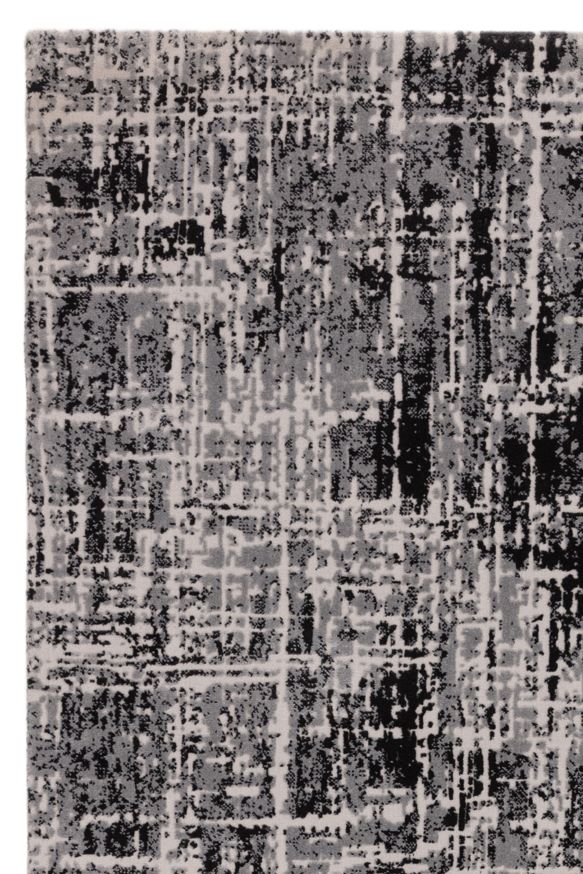 Modern flatweave rug with abstract black design