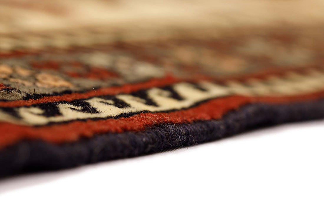 cream persian wool runner with traditional design
