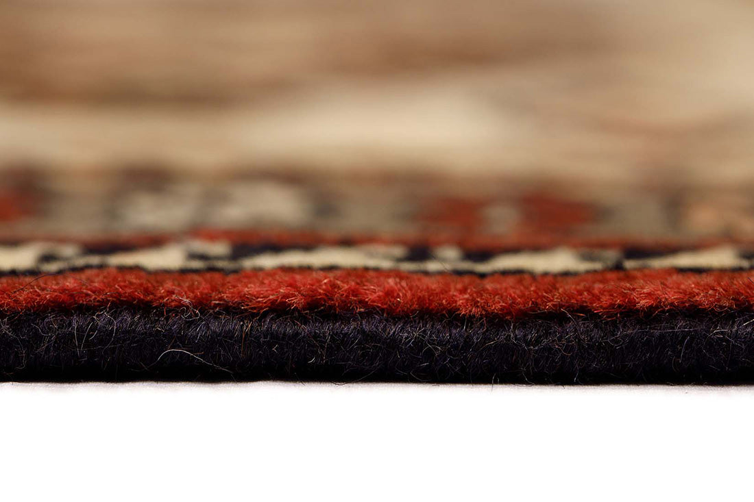 cream persian wool runner with traditional design