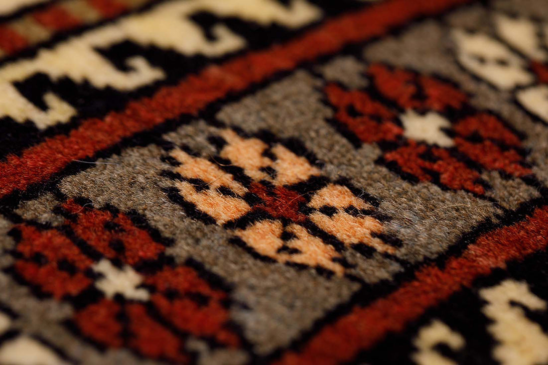 cream persian wool runner with traditional design