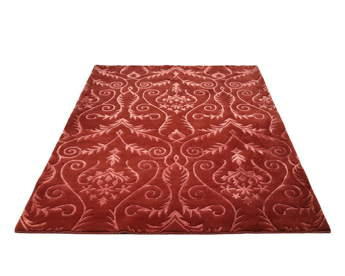 oriental rug in red geometric tribal design