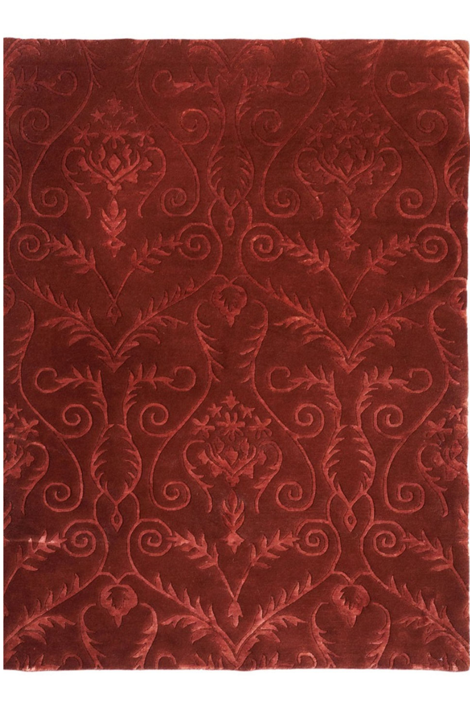 oriental rug in red geometric tribal design