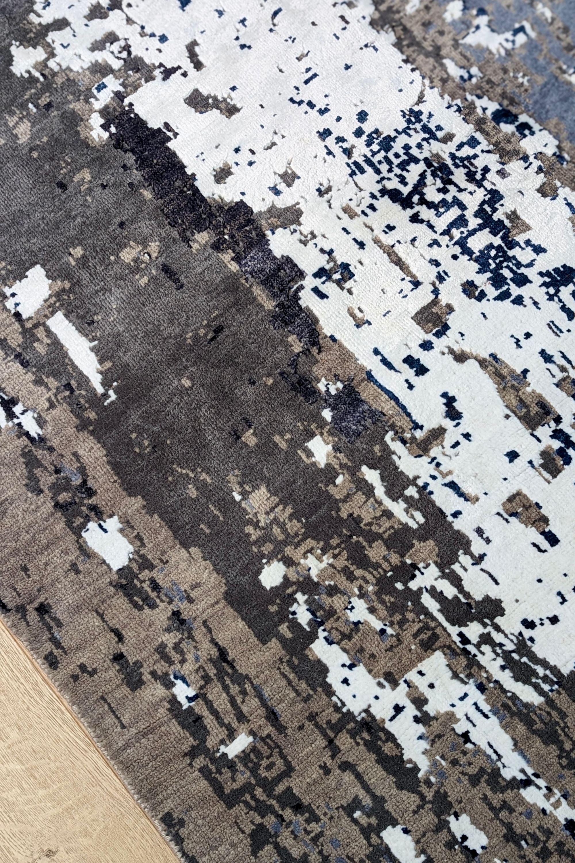 Thar Grey Blue Abstract Rug