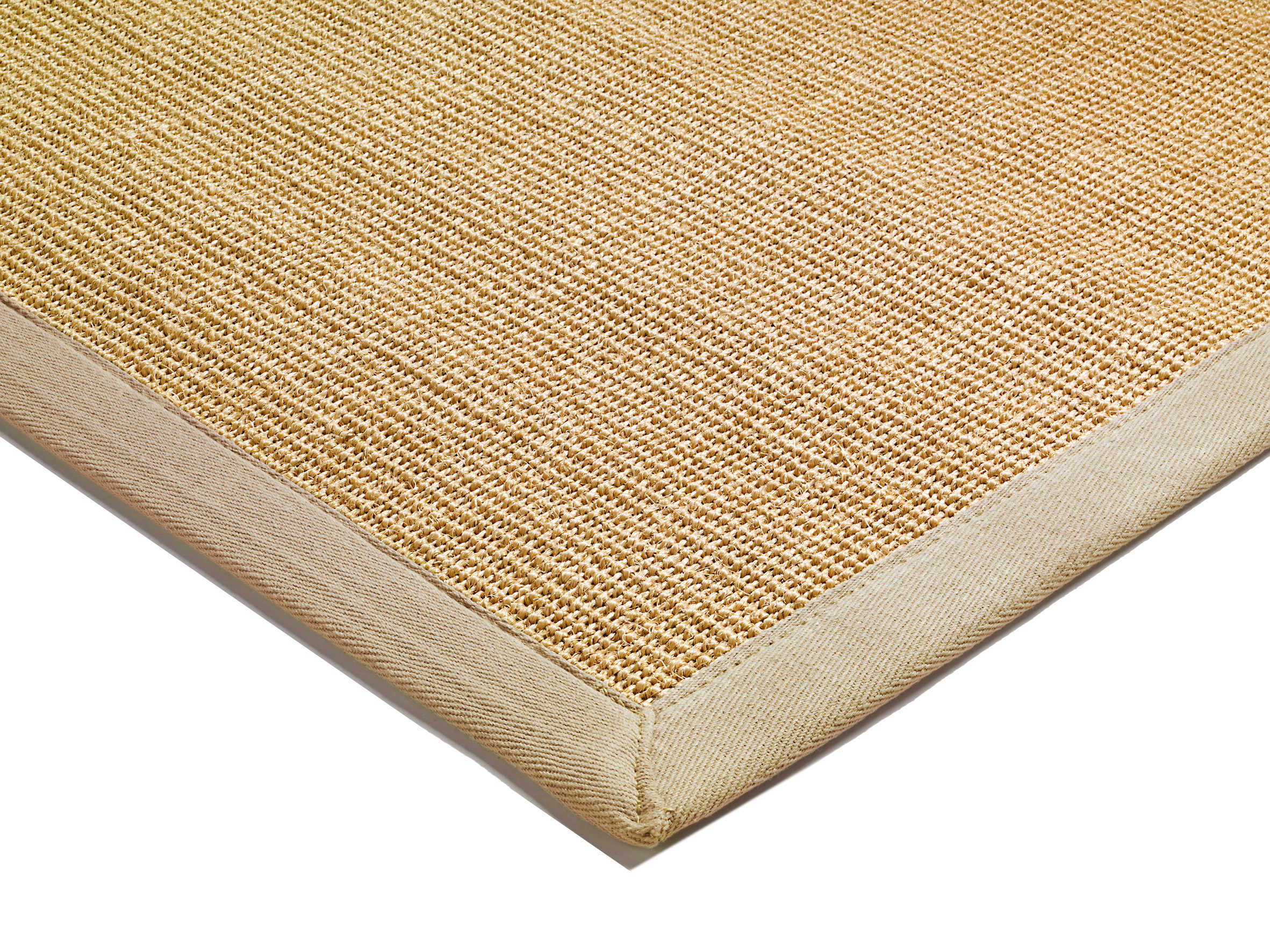 beige sisal rug with a beige border