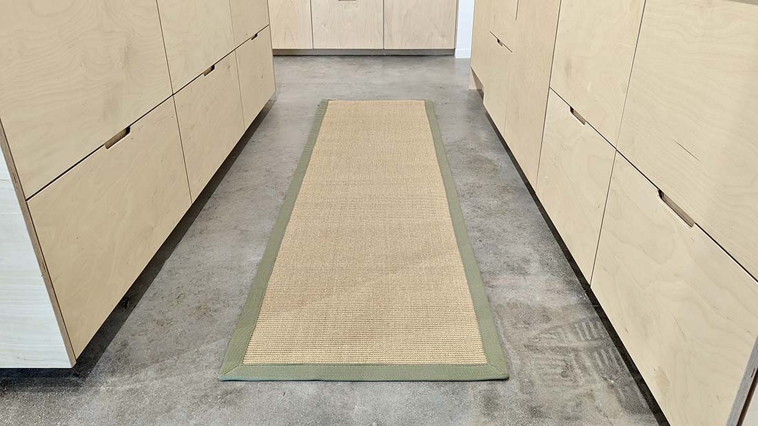 Bordered Sisal Runner Linen with Sage Border