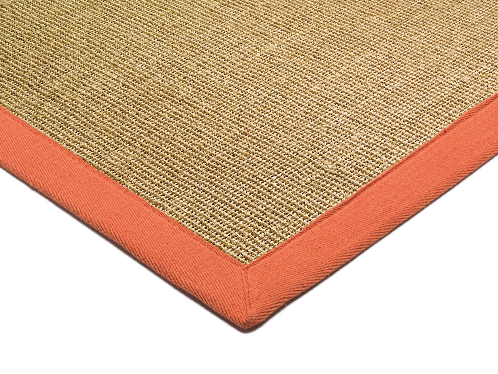 Sisal rug with orange linen border