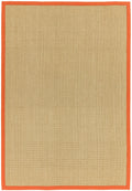 Bordered Sisal Rug Linen with Orange Border