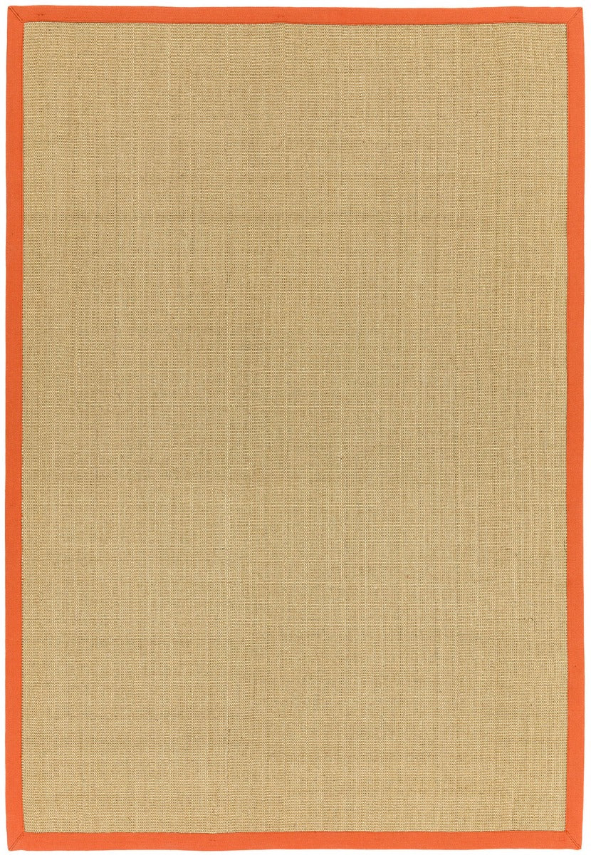 Sisal rug with orange linen border