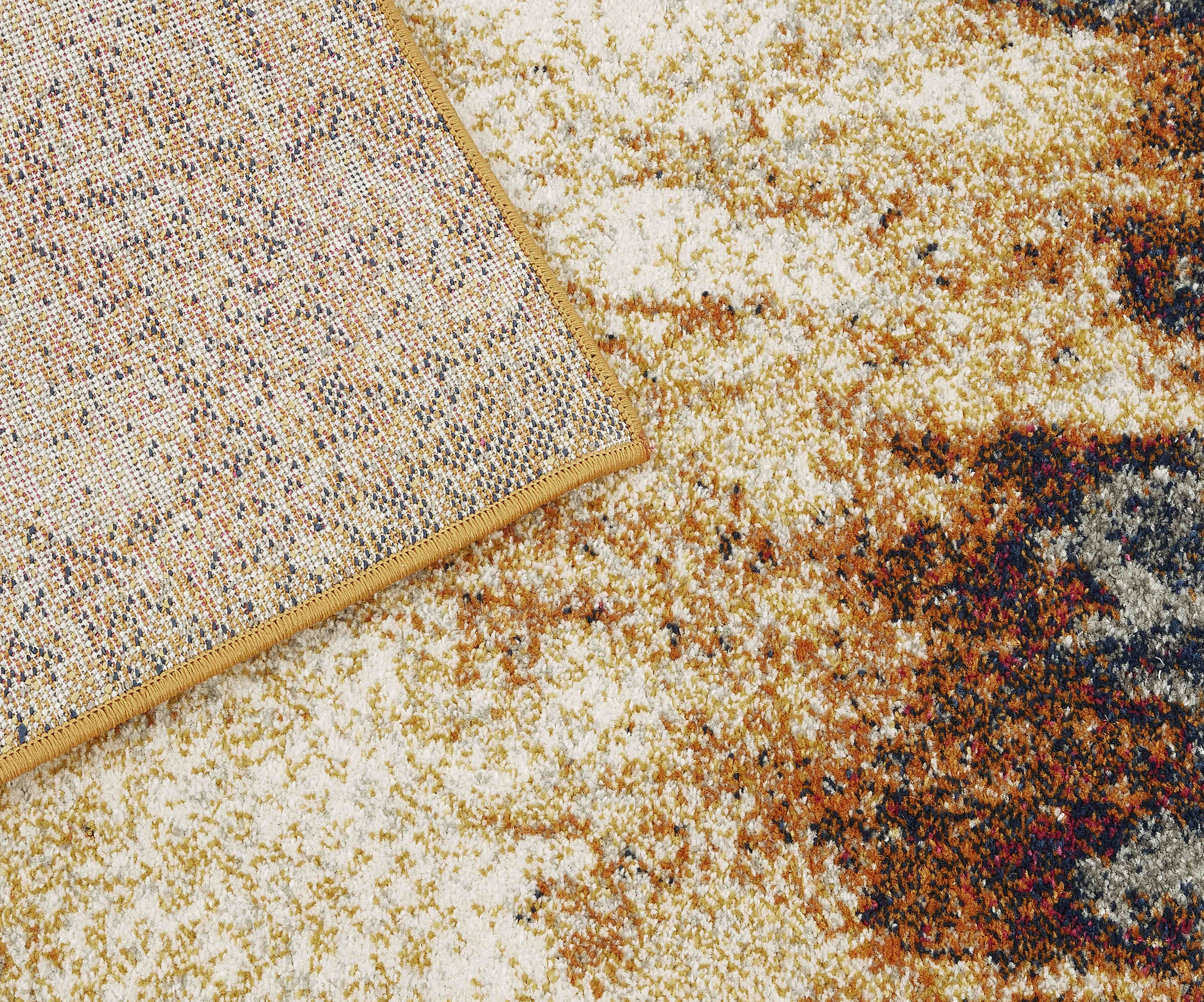 blue and orange abstract rug