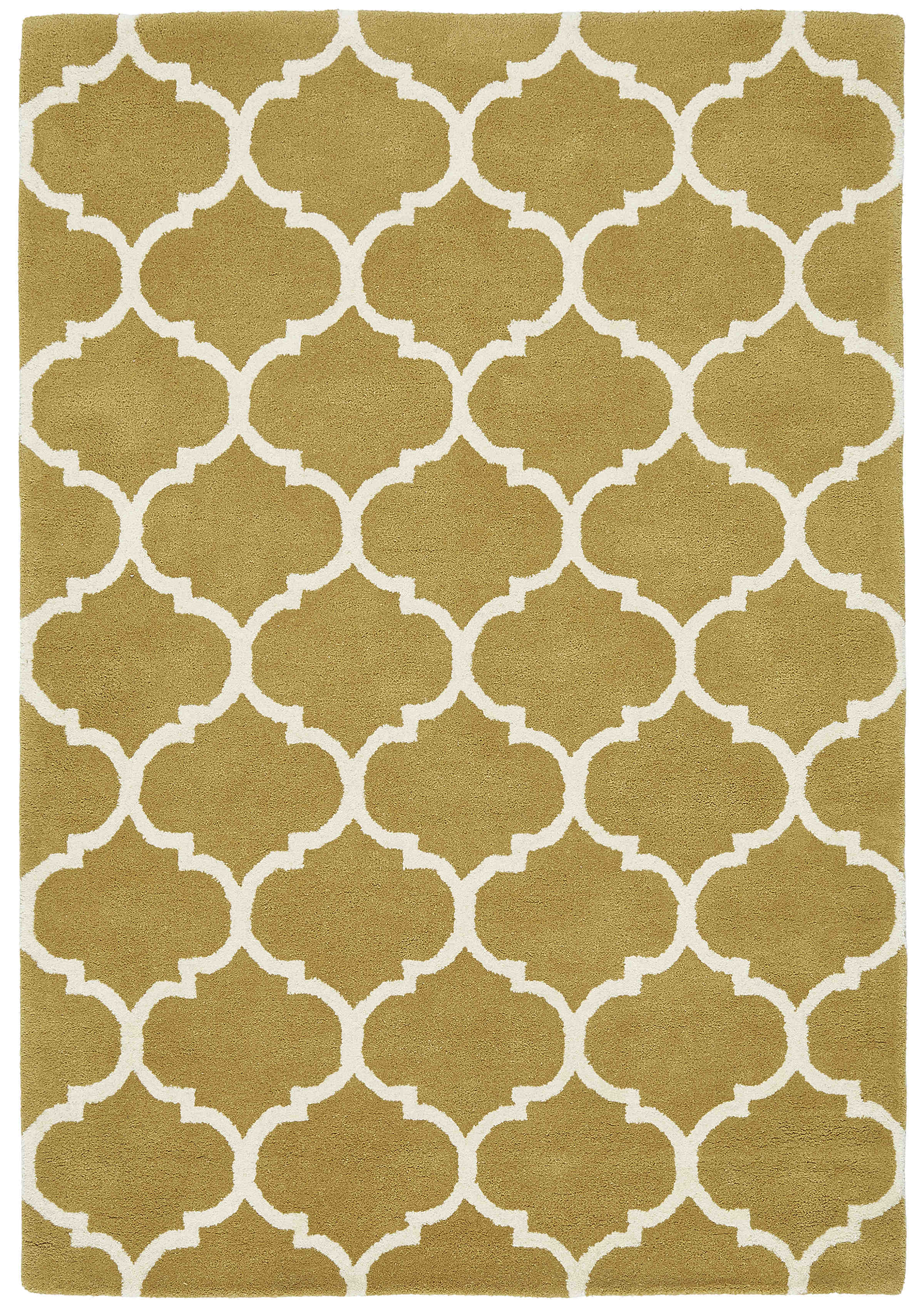 ogee ochre geometric rug with an ogee pattern
