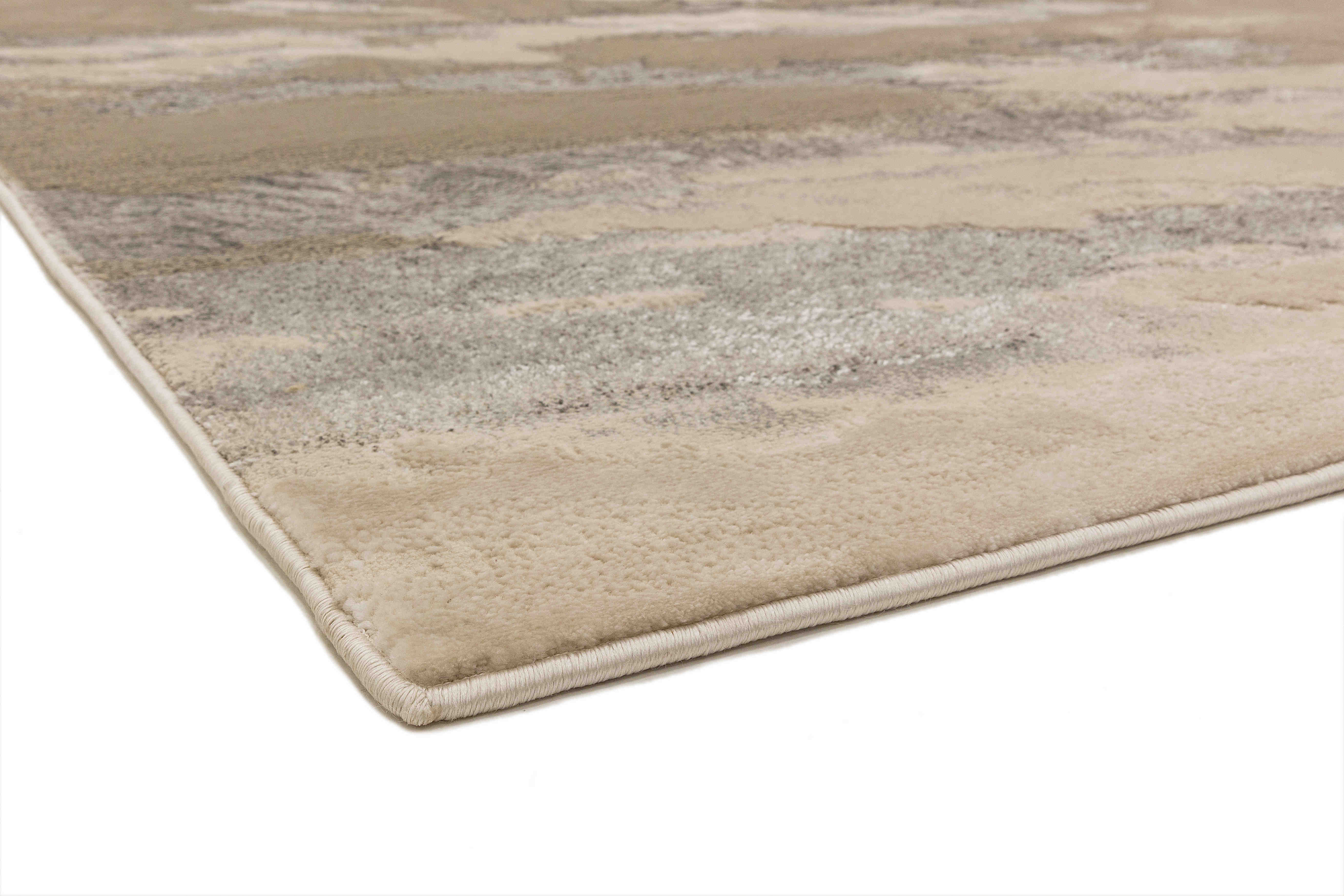 white abstract rug with a marble design