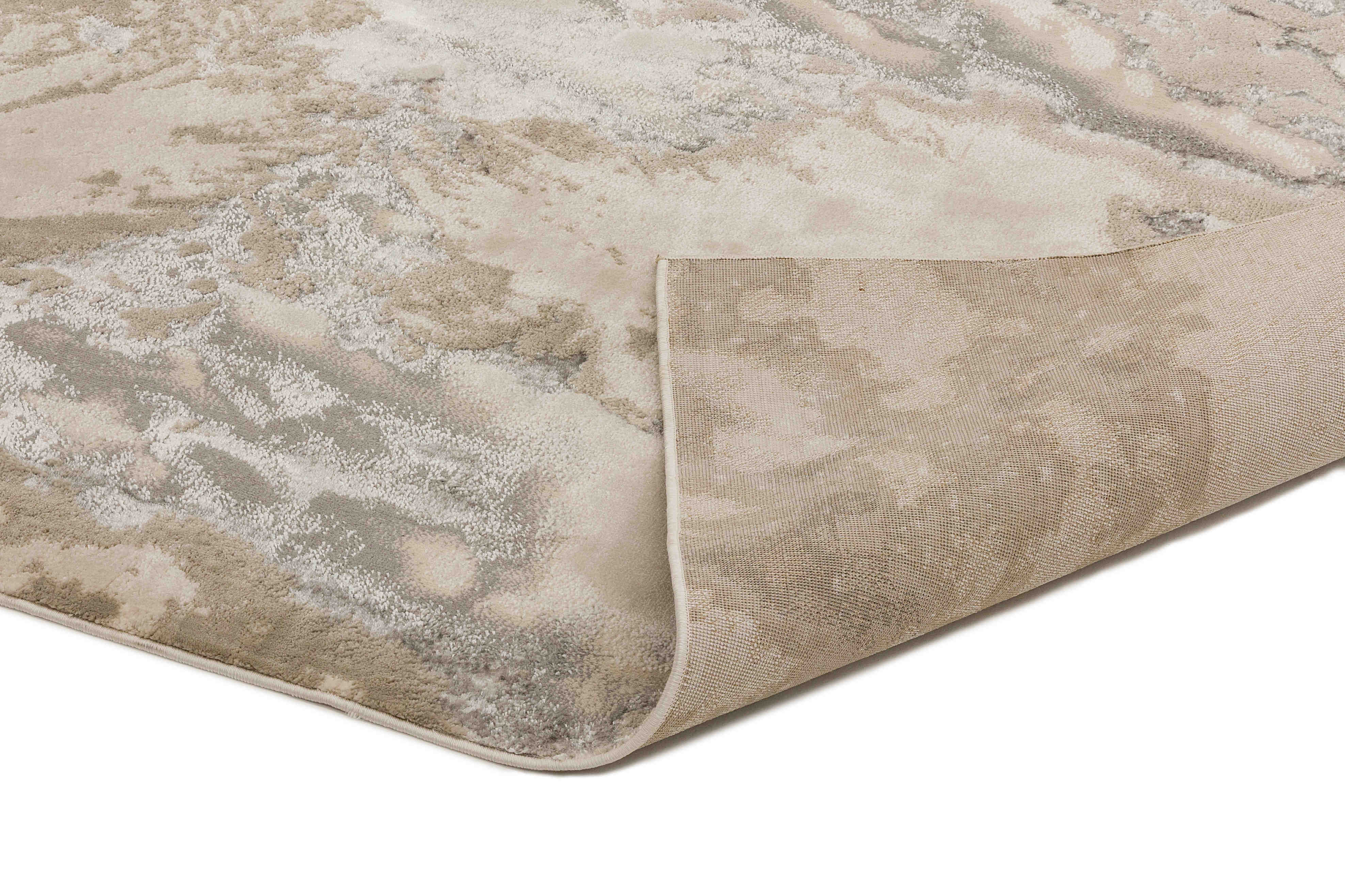 white abstract rug with a marble design