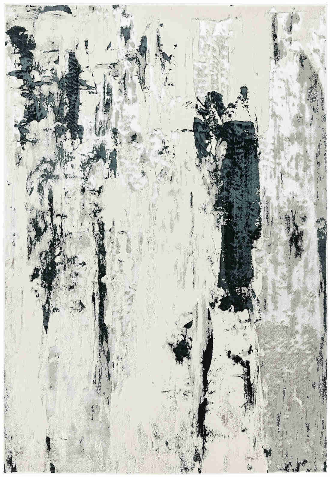 Rug with silver and grey abstract design