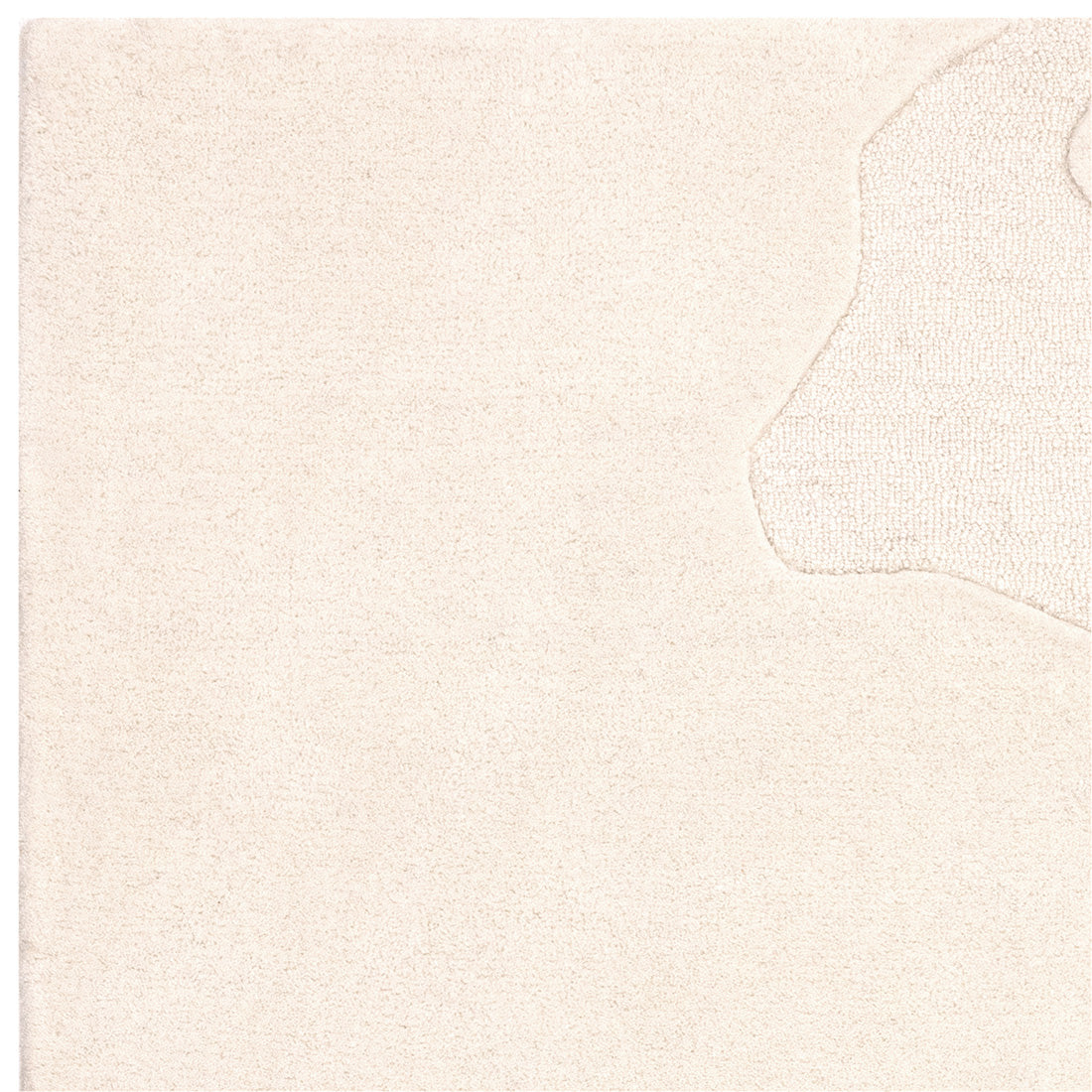 Modern rectangle cream rug with fluid abstract pattern