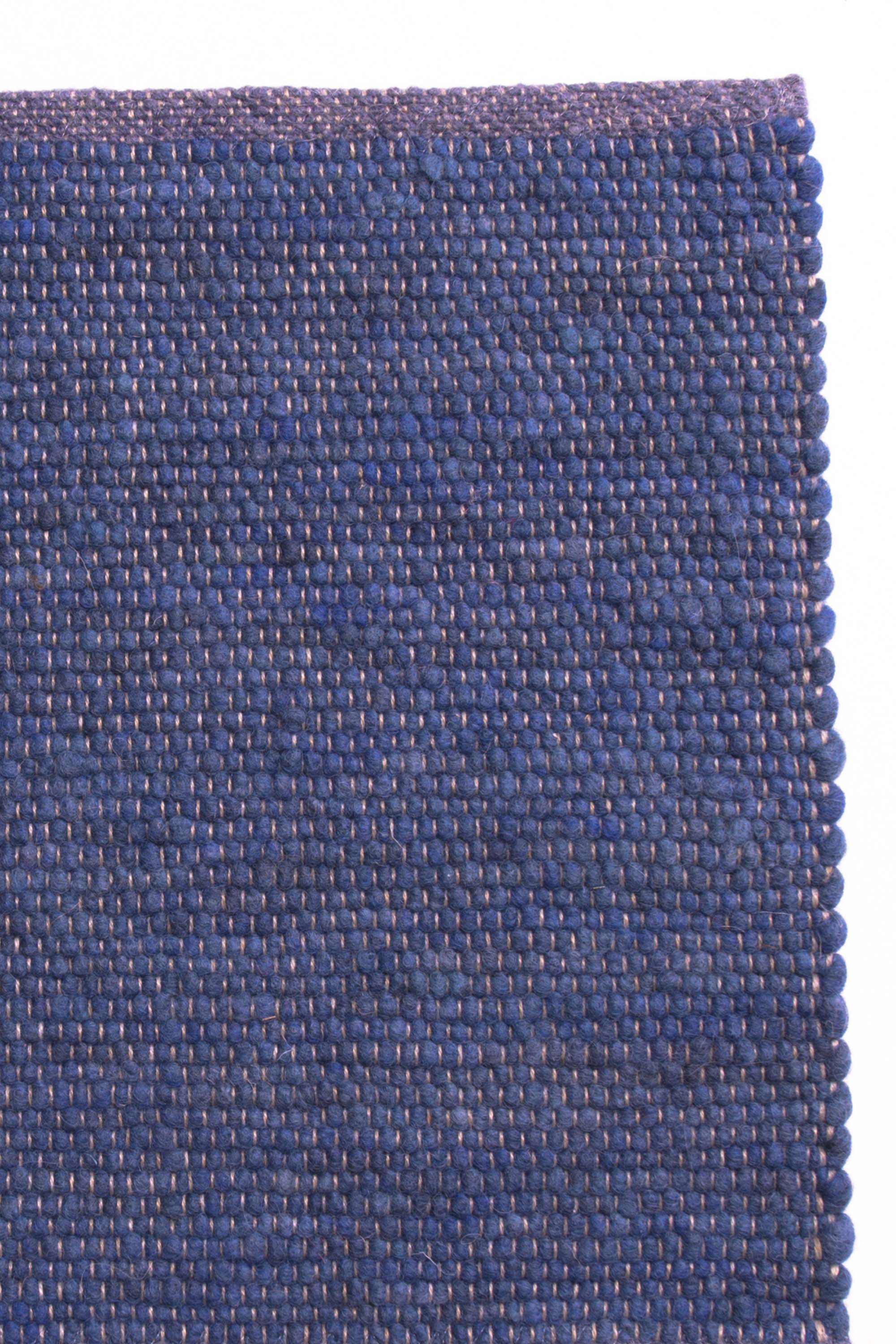Blue luxury plain handwoven rug