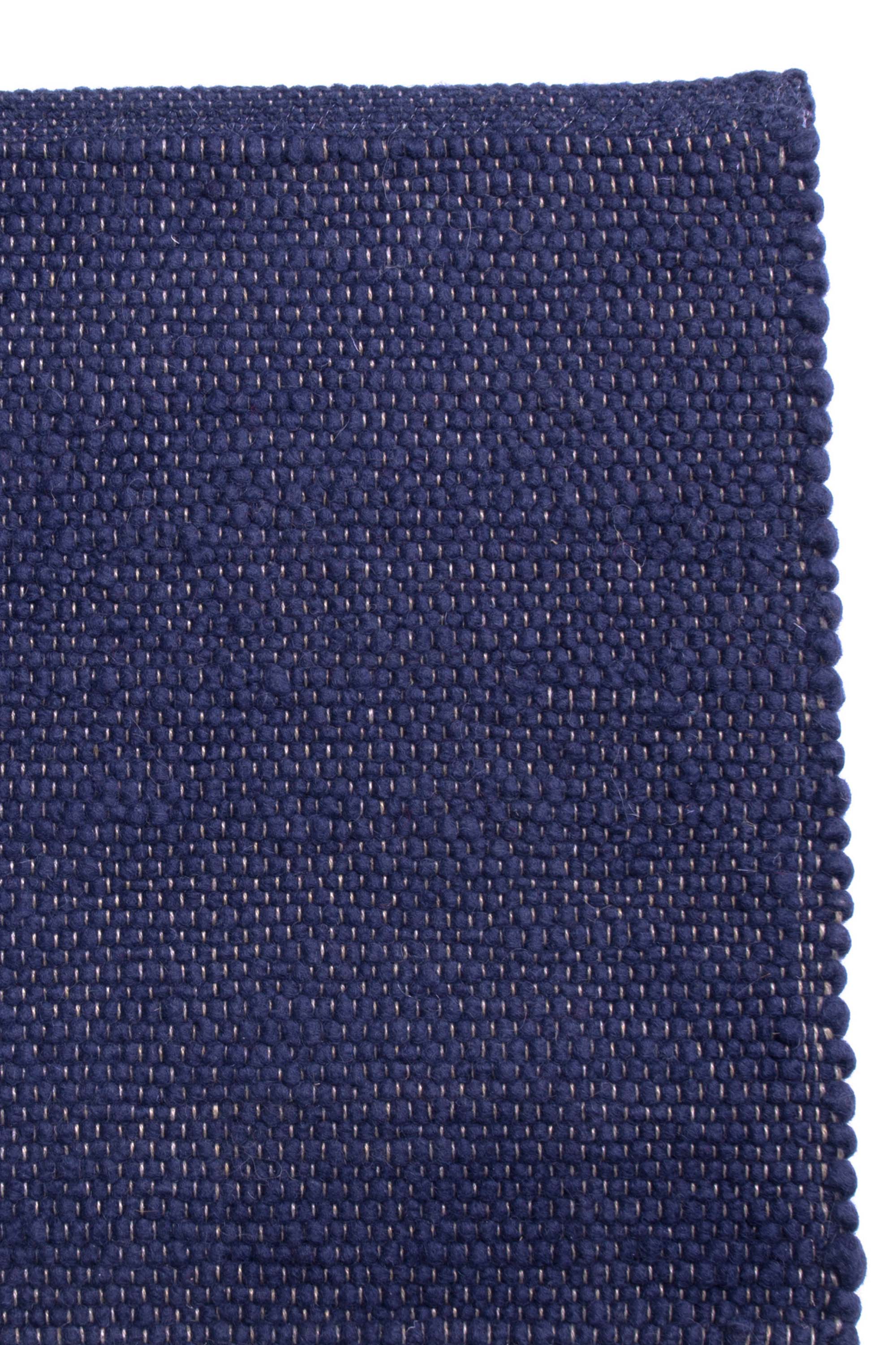 Blue luxury plain handwoven rug