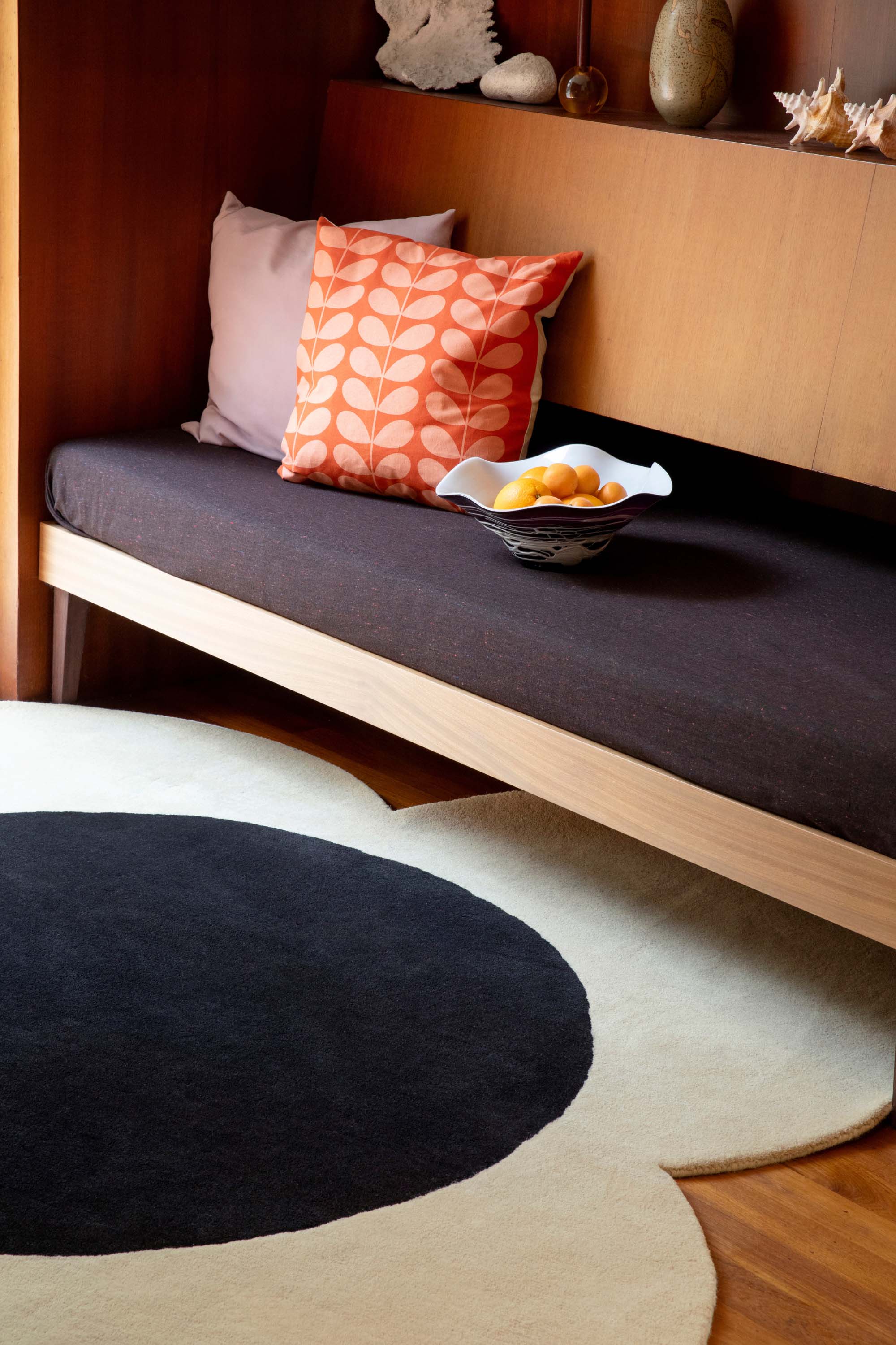 Cream flower shaped rug