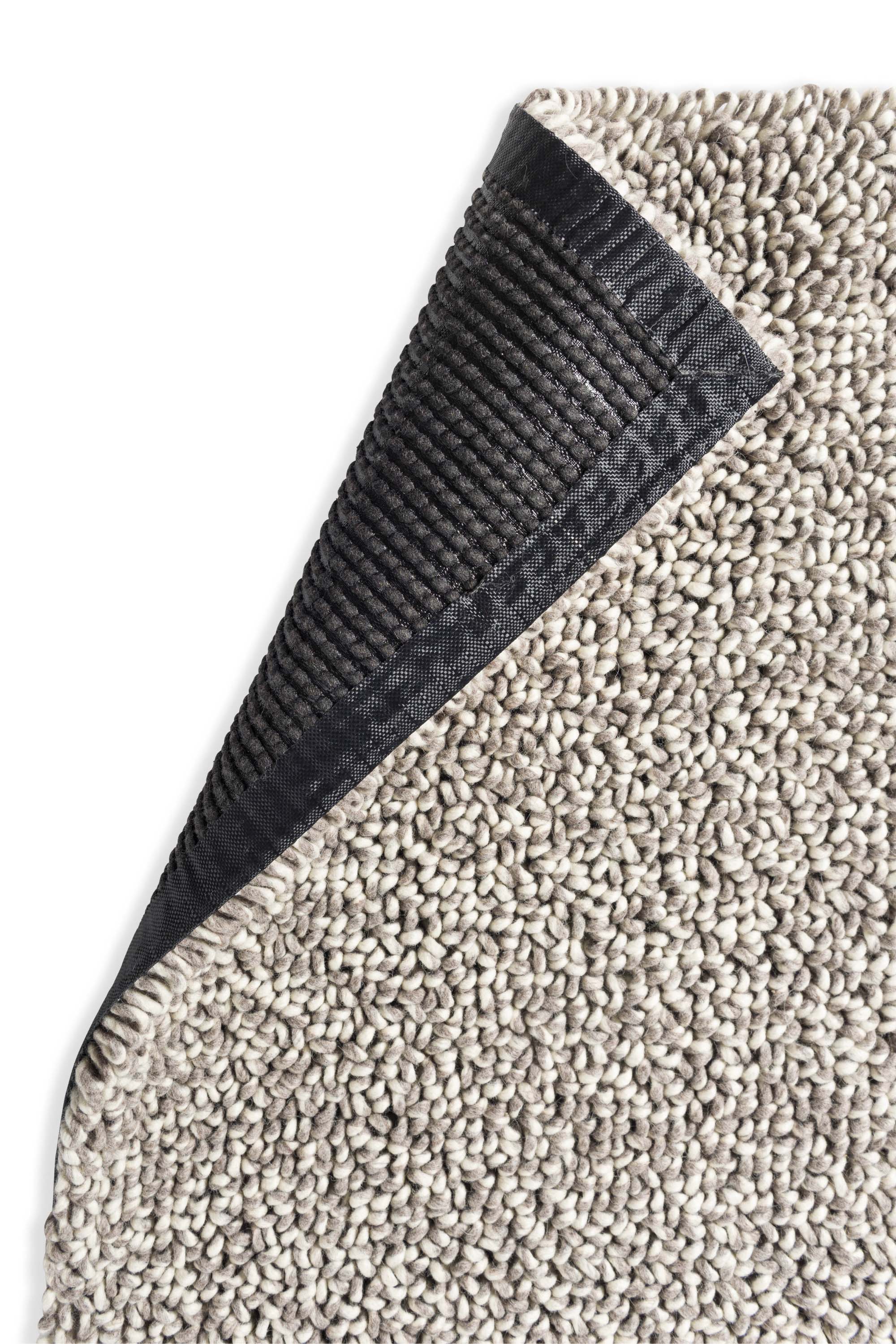 Plain dark grey rug with looped pile