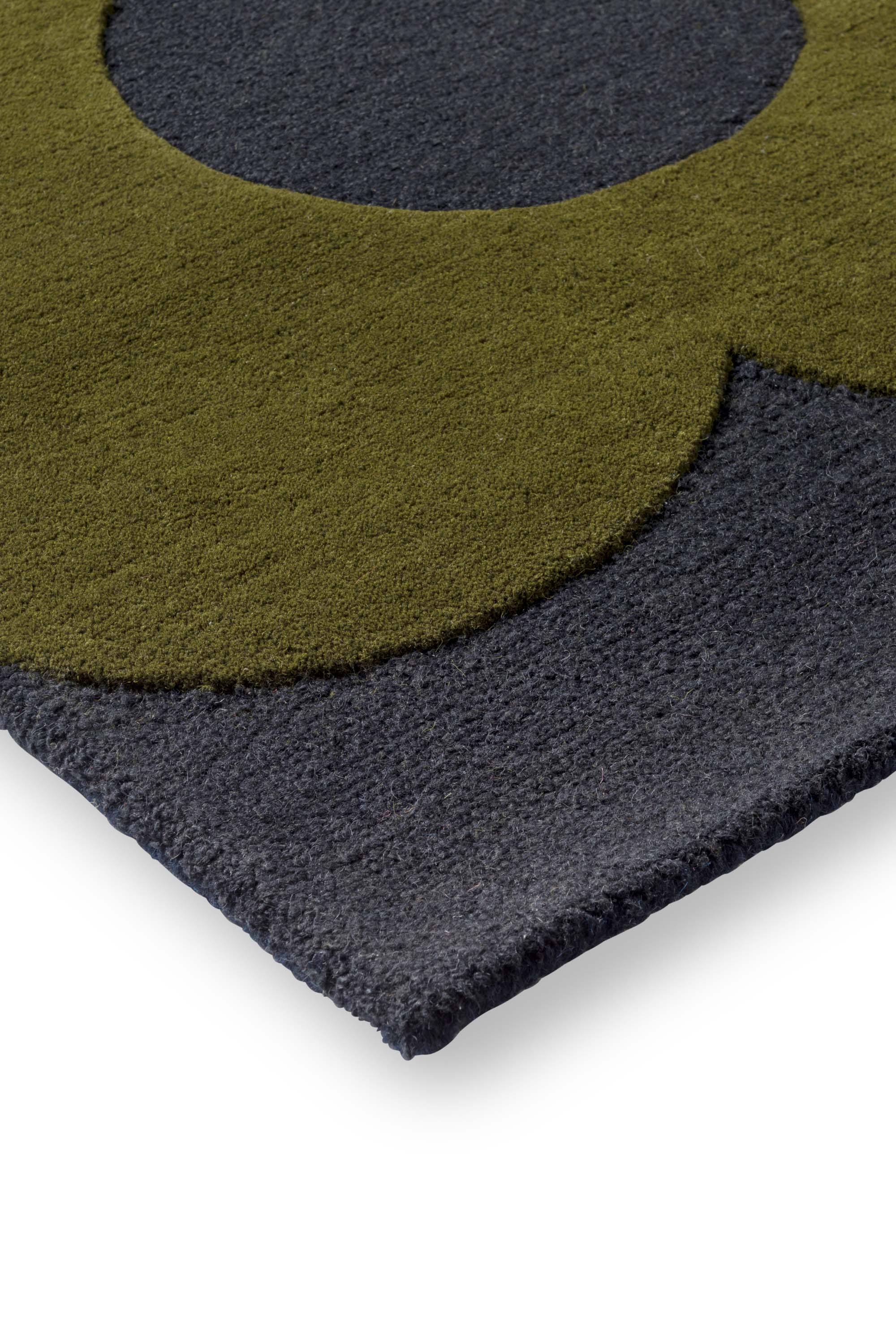 Modern green floral rug