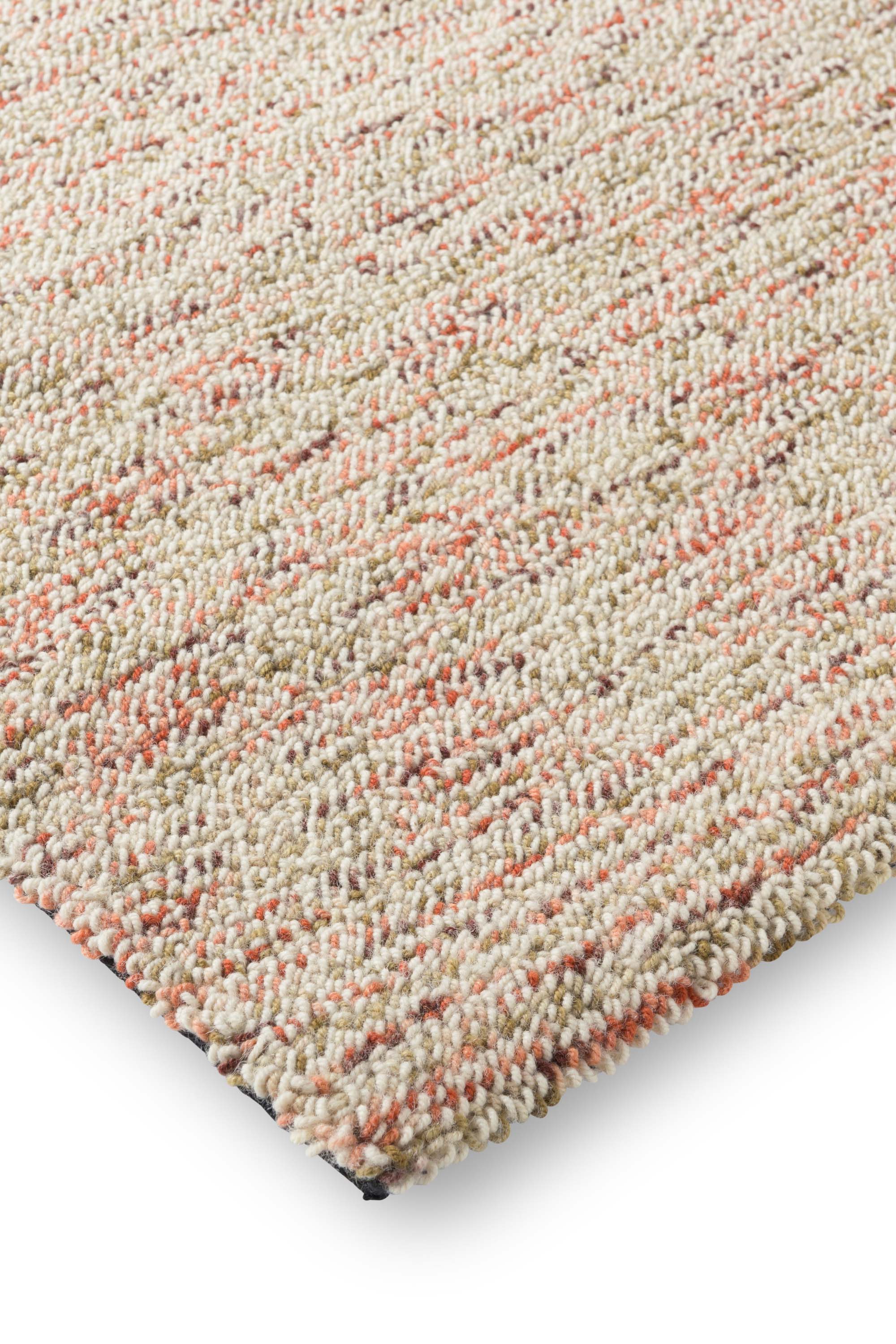 Plain flatweave rug with cream and multicolour pile