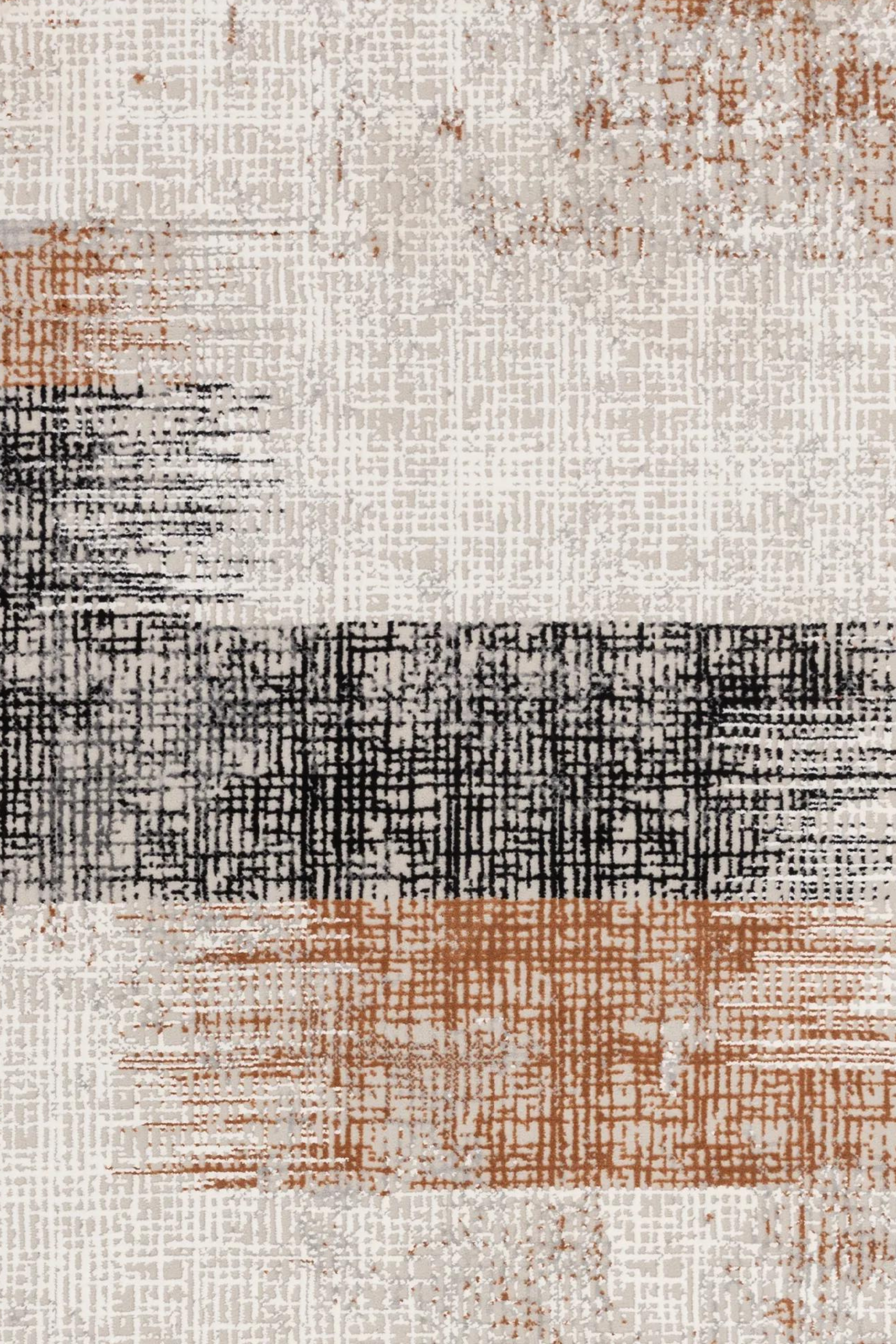 Modern flatweave rug with abstract gold design