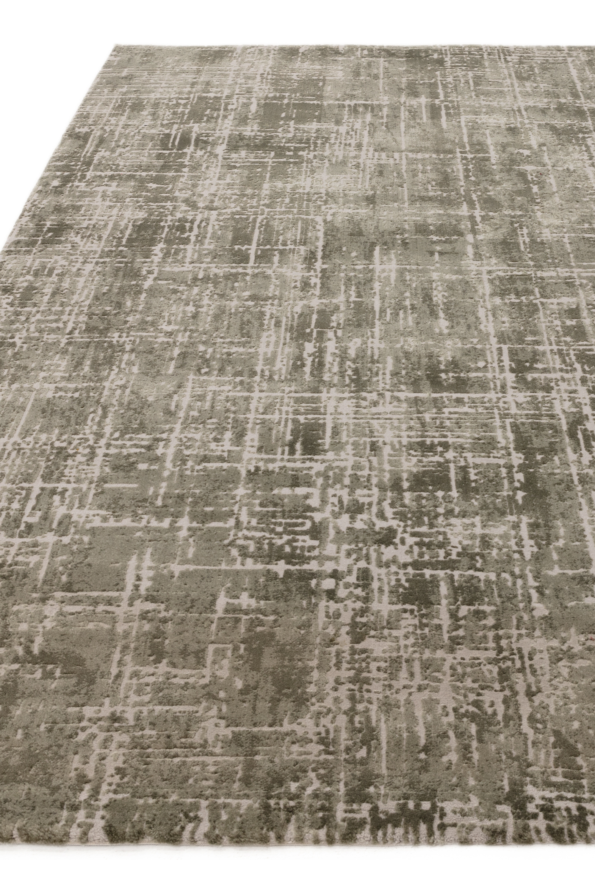 Modern flatweave rug with abstract green design