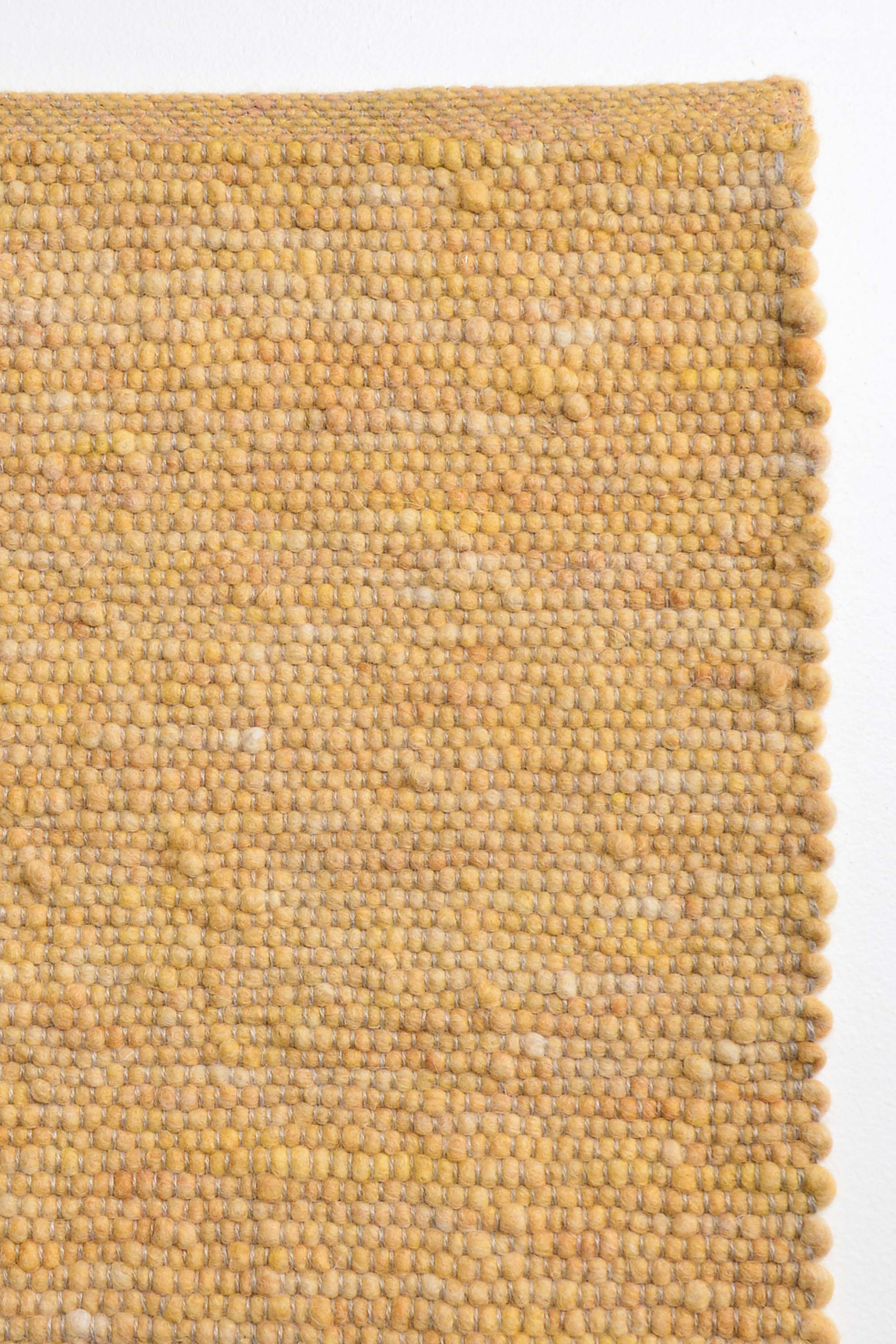 Yellow luxury plain handwoven rug