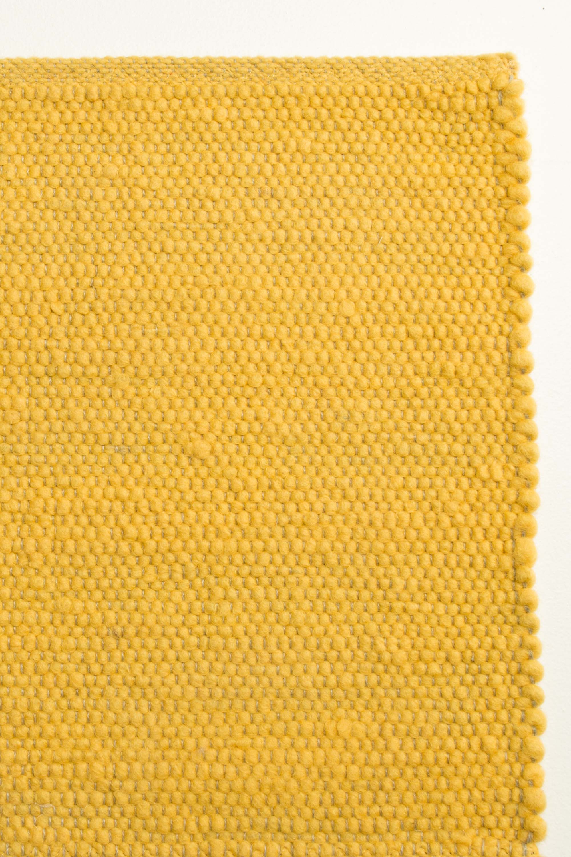 Yellow luxury plain handwoven rug