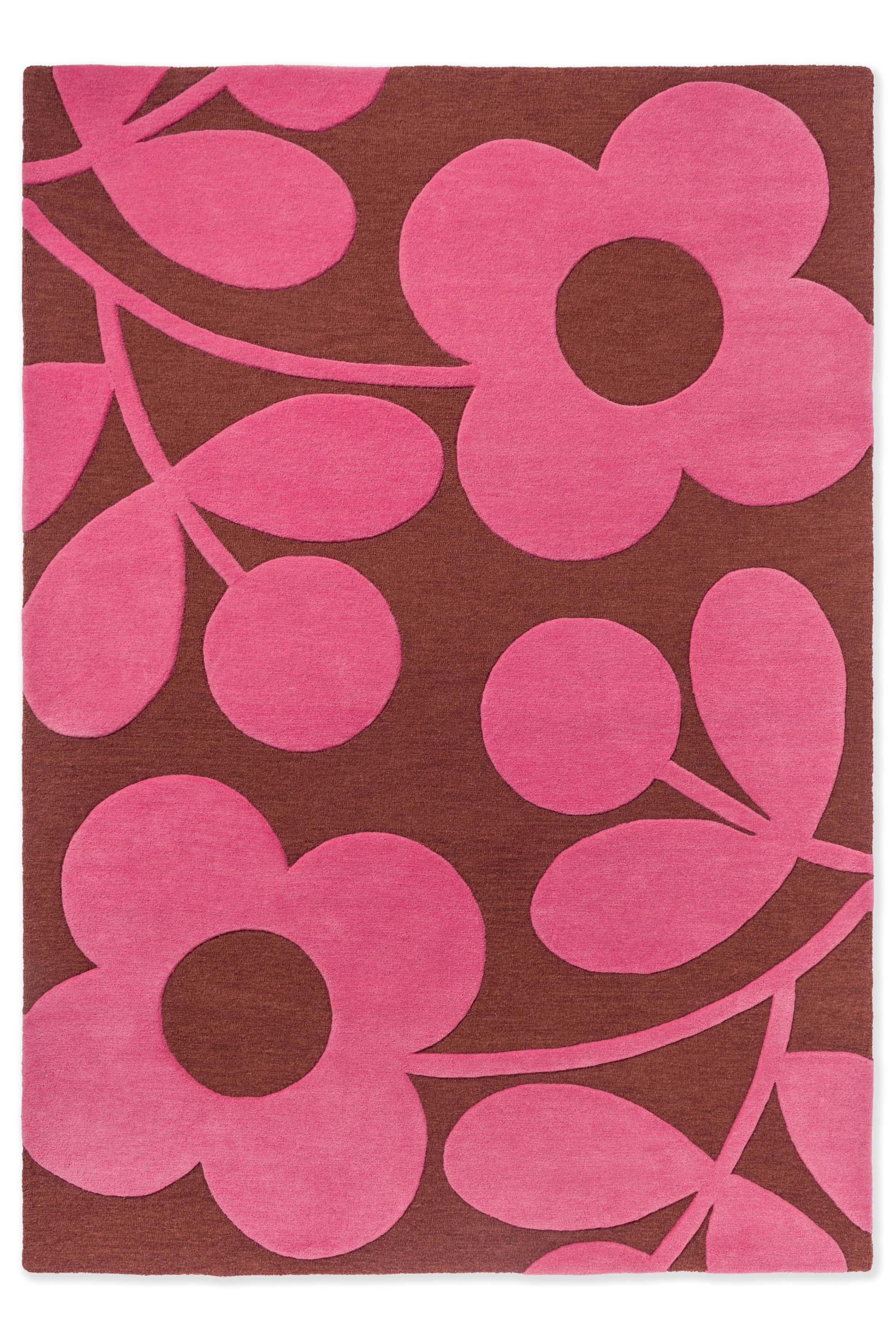 Modern pink floral rug